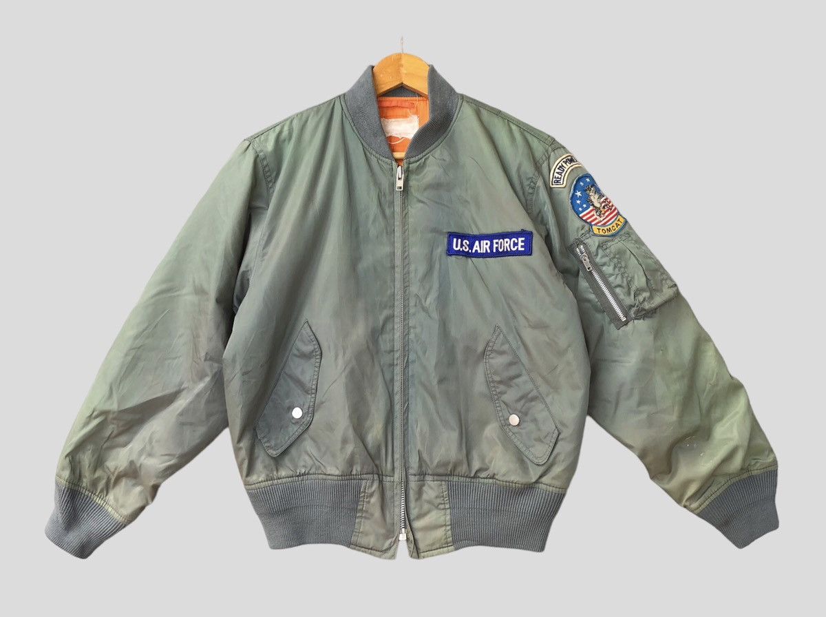 Vintage Vintage U.S Air Force Tomcat Fighter Squadron Bomber Jacket Size US L / EU 52-54 / 3 - 2 Thumbnail