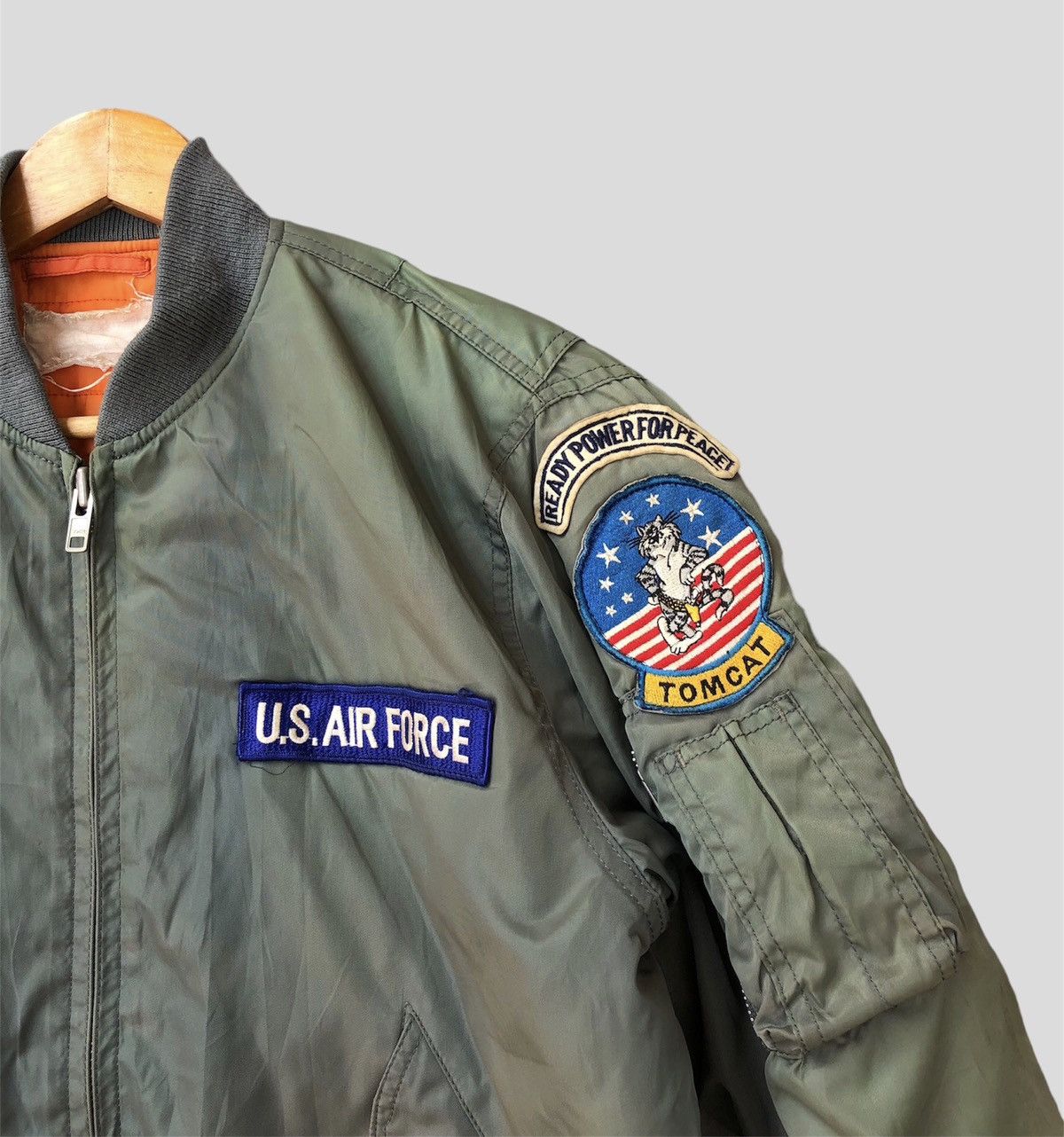 Vintage Vintage U.S Air Force Tomcat Fighter Squadron Bomber Jacket Size US L / EU 52-54 / 3 - 1 Thumbnail