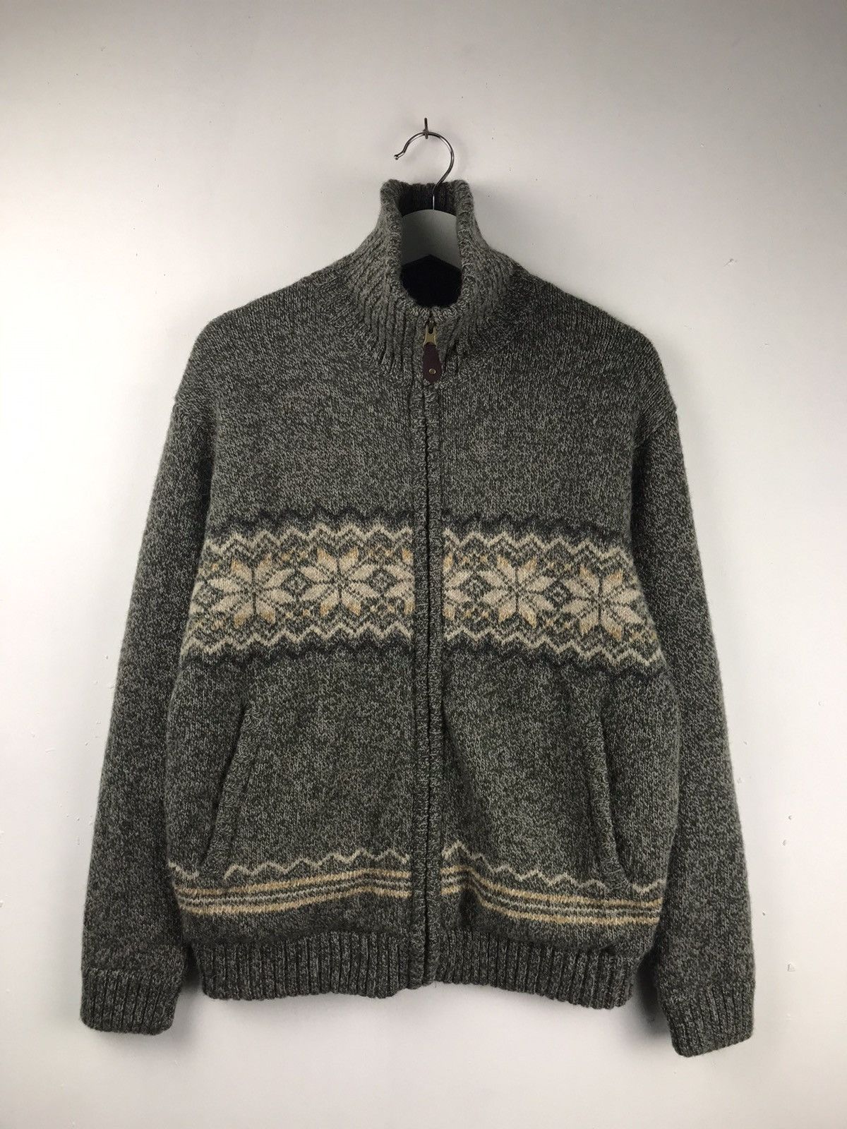 image of Aran Isles Knitwear x Vintage Vitesse Full Zipper Knitwear Navajo Design, Men's (Size Medium)