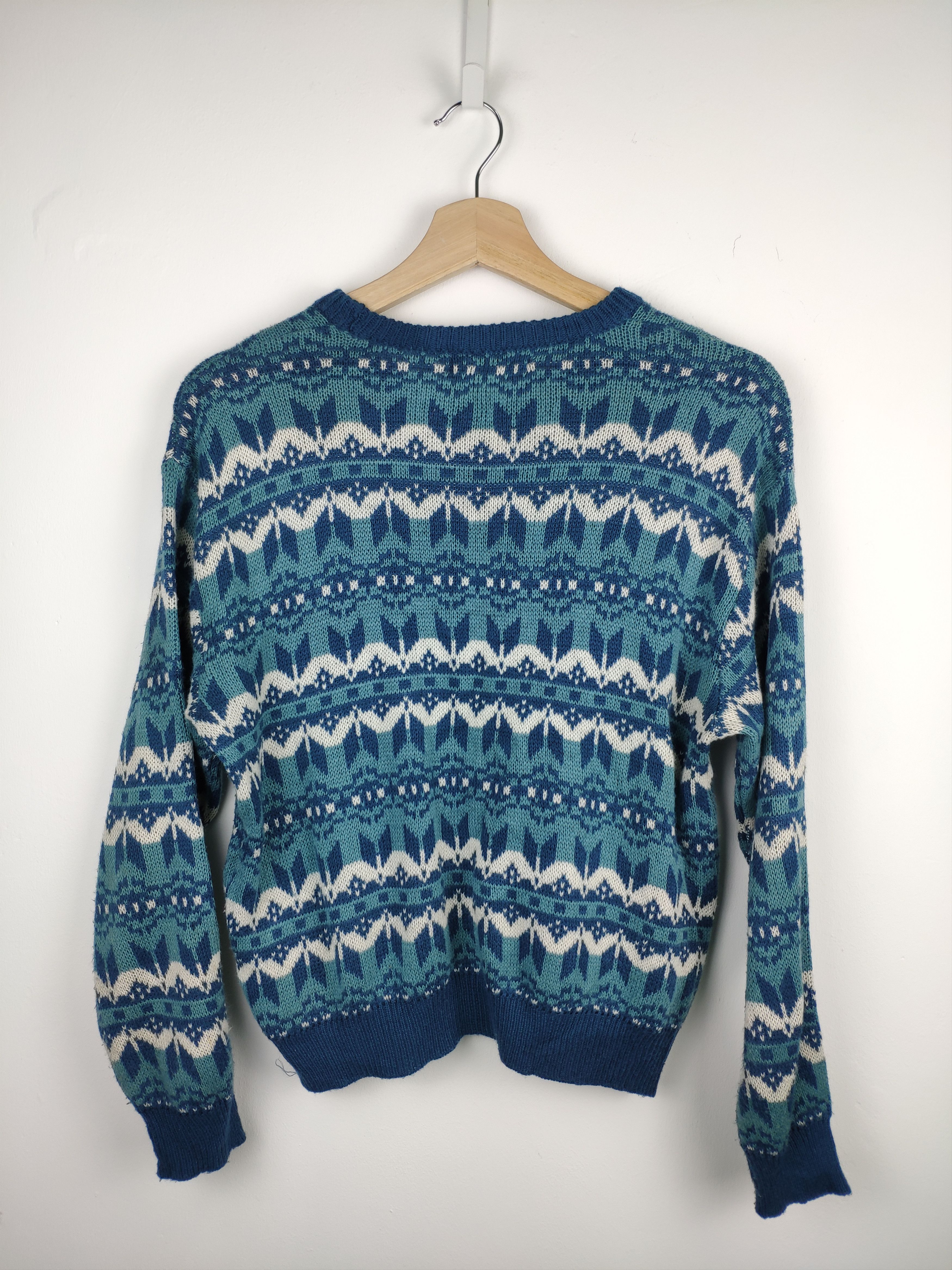 Aran Isles Knitwear × Japanese Brand × Vintage Steal 💥 Vintage Wool Knit Sweater Native Style Size US S / EU 44-46 / 1 - 6 Thumbnail