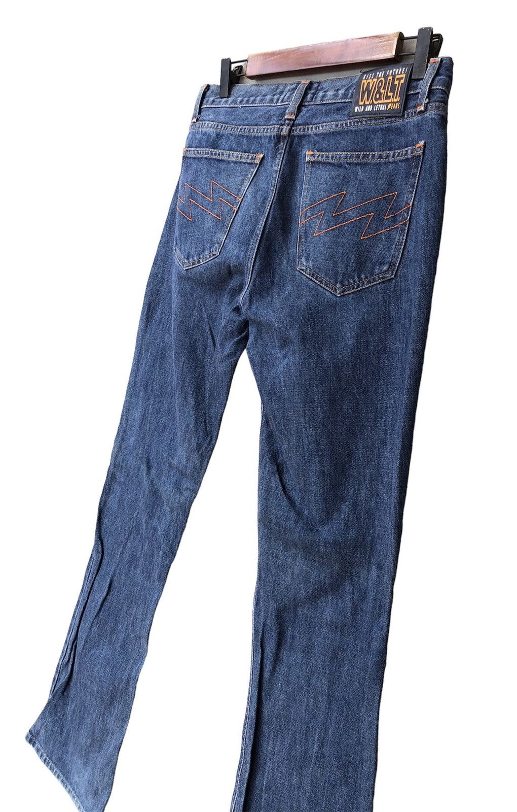 Designer × W&LT W & LT Kiss The Future Flash Back Pocket Denim Pants Size US 30 / EU 46 - 10 Thumbnail