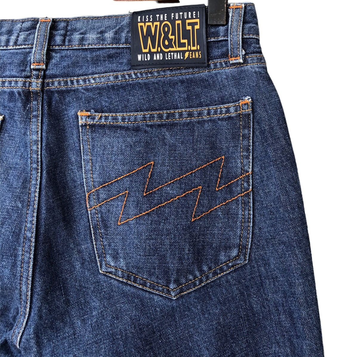 W & LT Kiss The Future Flash Back Pocket Denim Pants