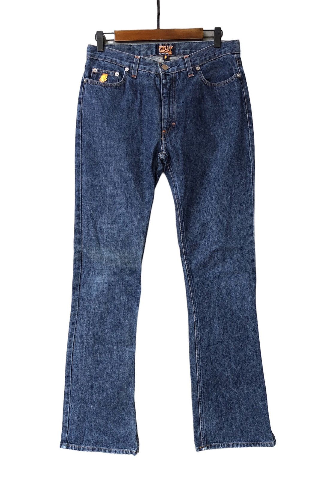 Designer × W&LT W & LT Kiss The Future Flash Back Pocket Denim Pants Size US 30 / EU 46 - 2 Thumbnail