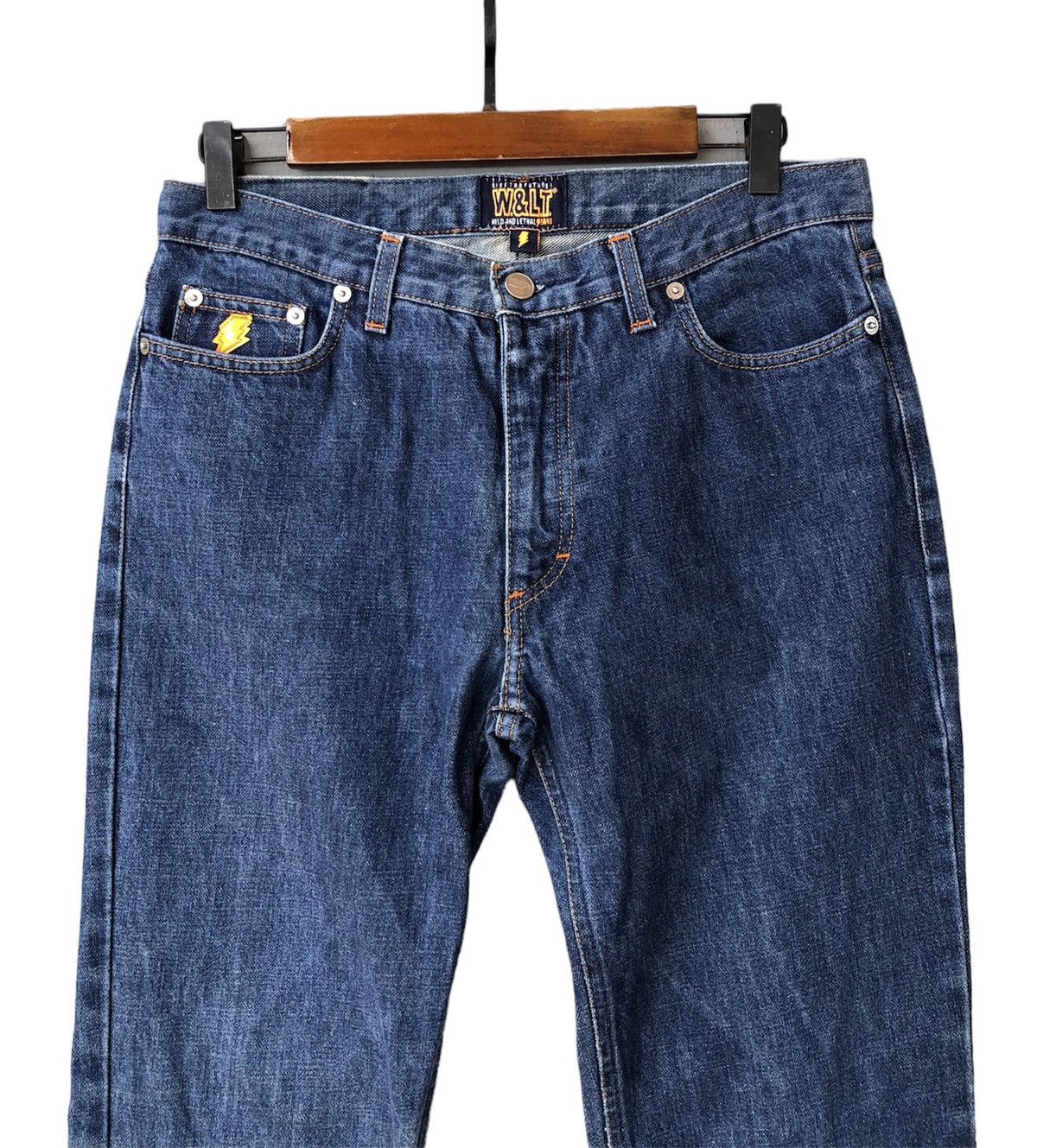 Designer × W&LT W & LT Kiss The Future Flash Back Pocket Denim Pants Size US 30 / EU 46 - 3 Thumbnail