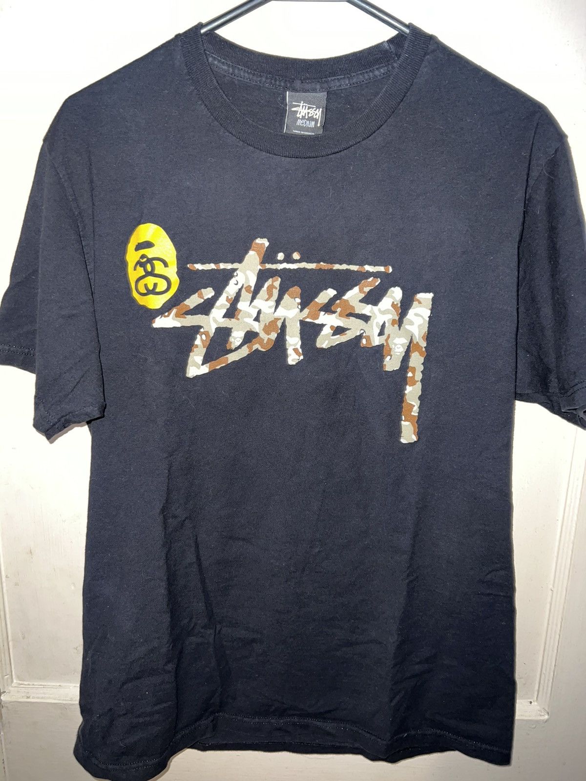 Bape x stussy t shirt best sale