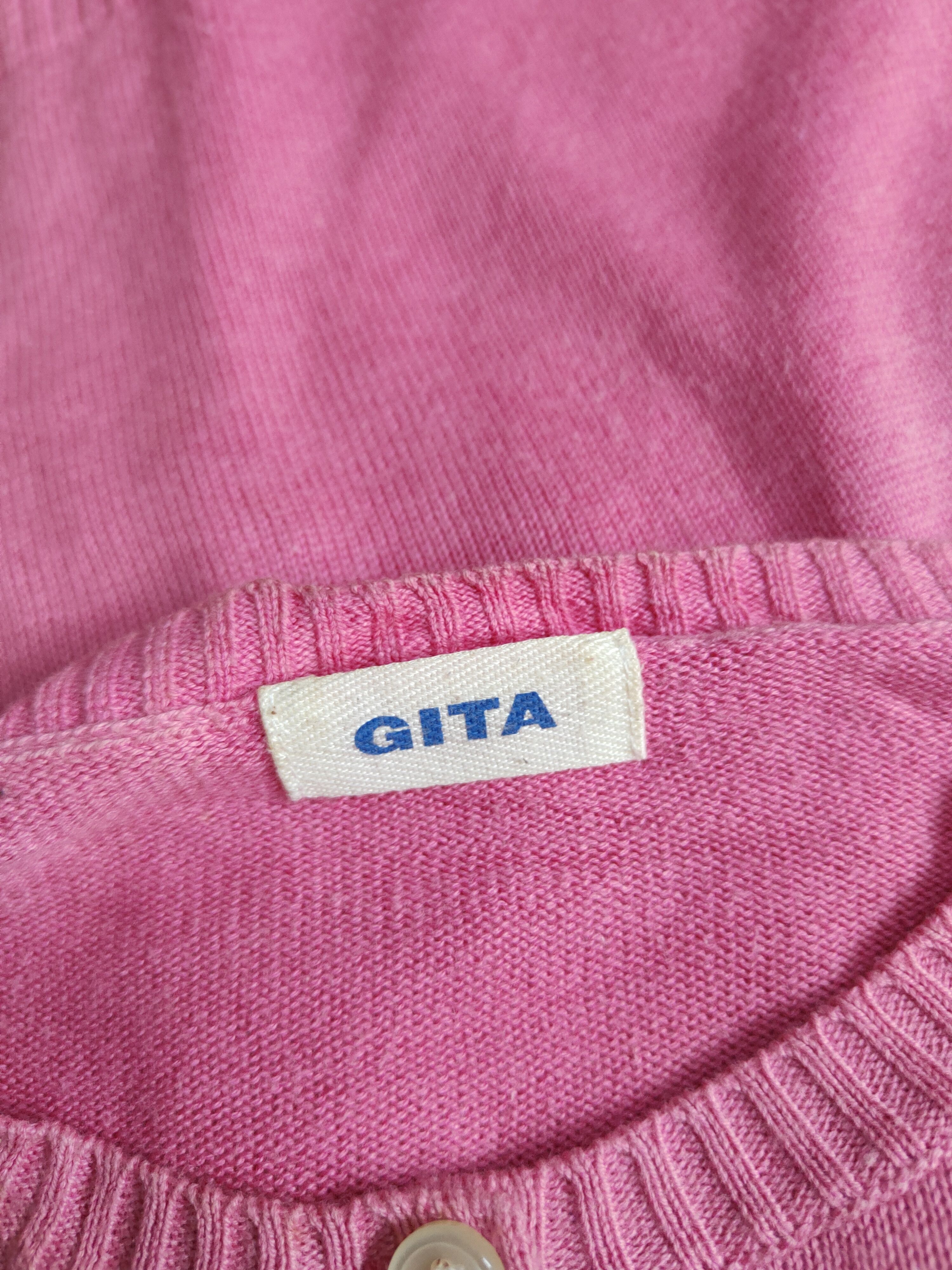 Japanese Brand × Vintage Gita Pink Cardigan thrashed vintage knitwear #S944 Size S / US 4 / IT 40 - 16 Thumbnail