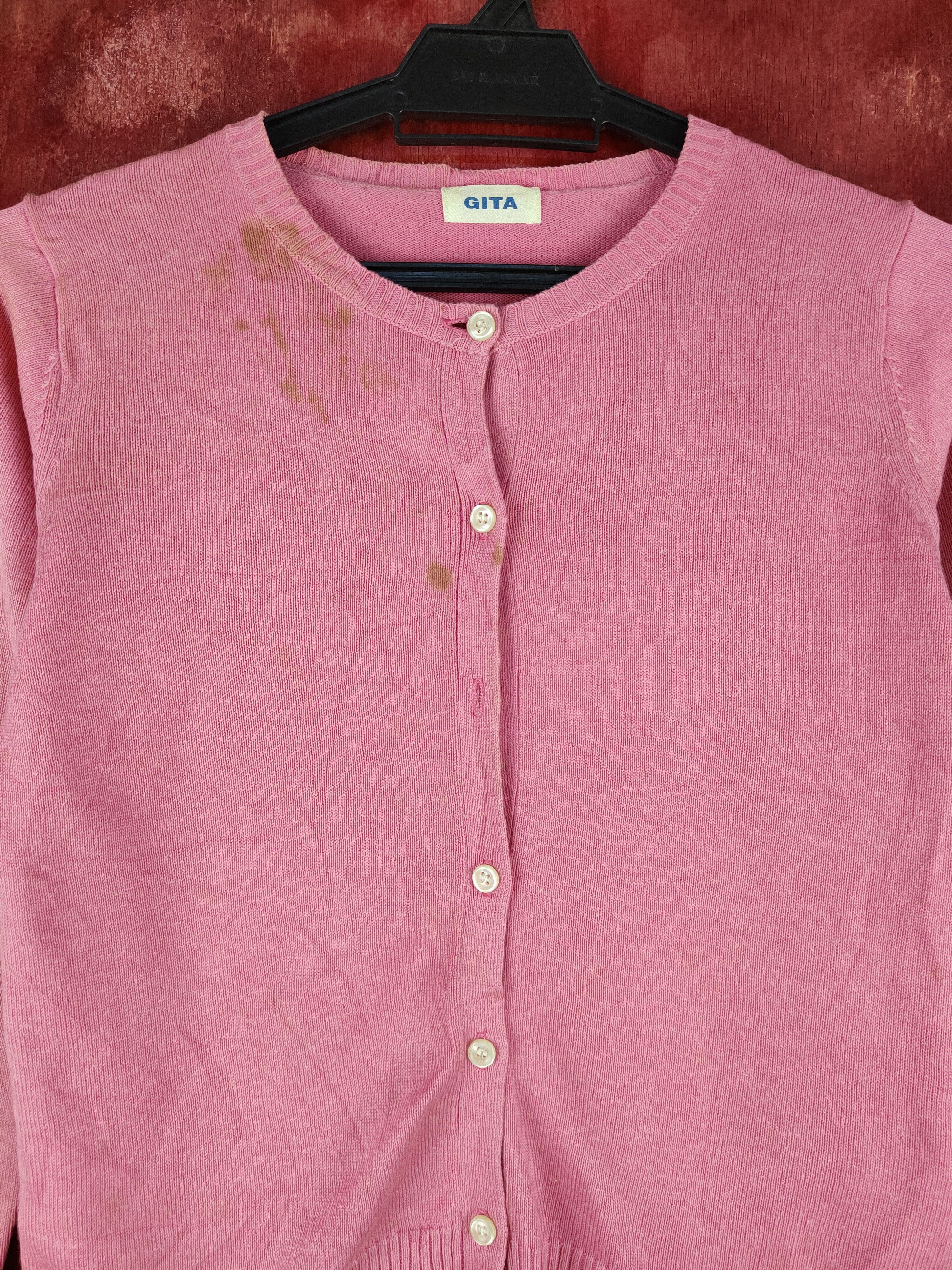 Japanese Brand × Vintage Gita Pink Cardigan thrashed vintage knitwear #S944 Size S / US 4 / IT 40 - 2 Thumbnail
