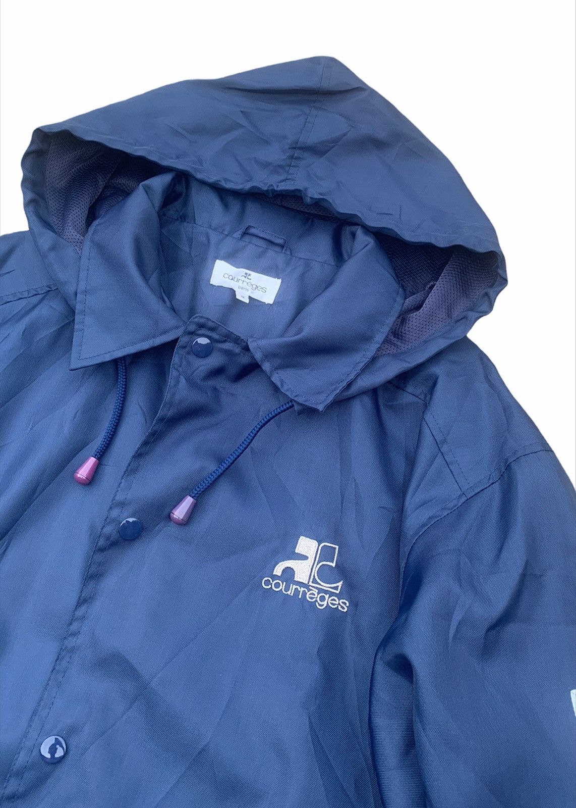 Andre Courreges COURREGES PARIS BIG EMBROIDERY LOGO NYLON JACKET Size US L / EU 52-54 / 3 - 9 Thumbnail