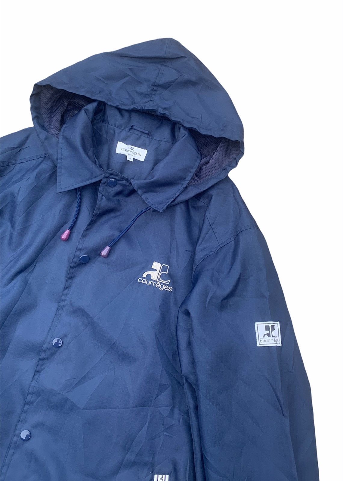 Andre Courreges COURREGES PARIS BIG EMBROIDERY LOGO NYLON JACKET Size US L / EU 52-54 / 3 - 5 Thumbnail