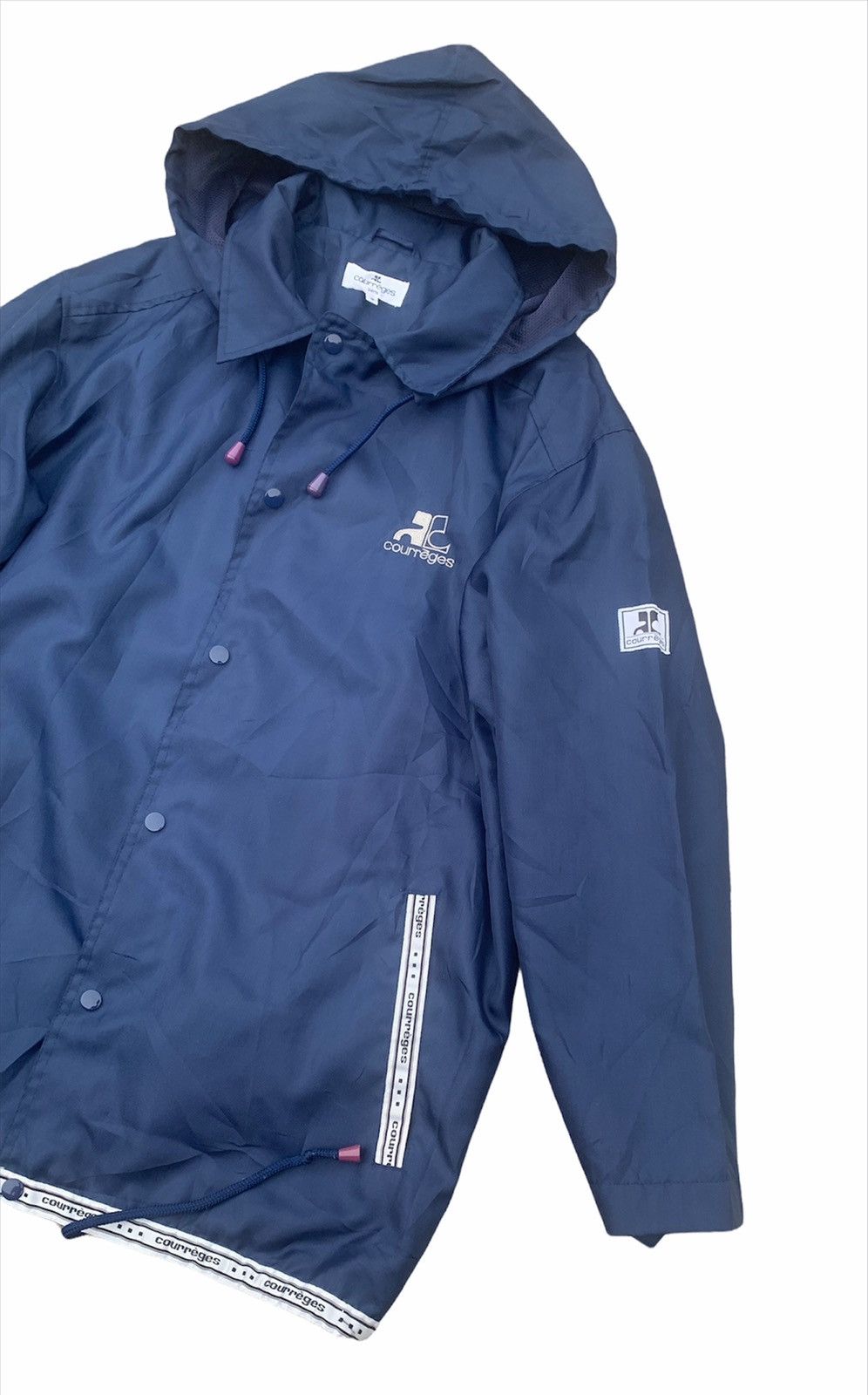 Andre Courreges COURREGES PARIS BIG EMBROIDERY LOGO NYLON JACKET Size US L / EU 52-54 / 3 - 7 Thumbnail