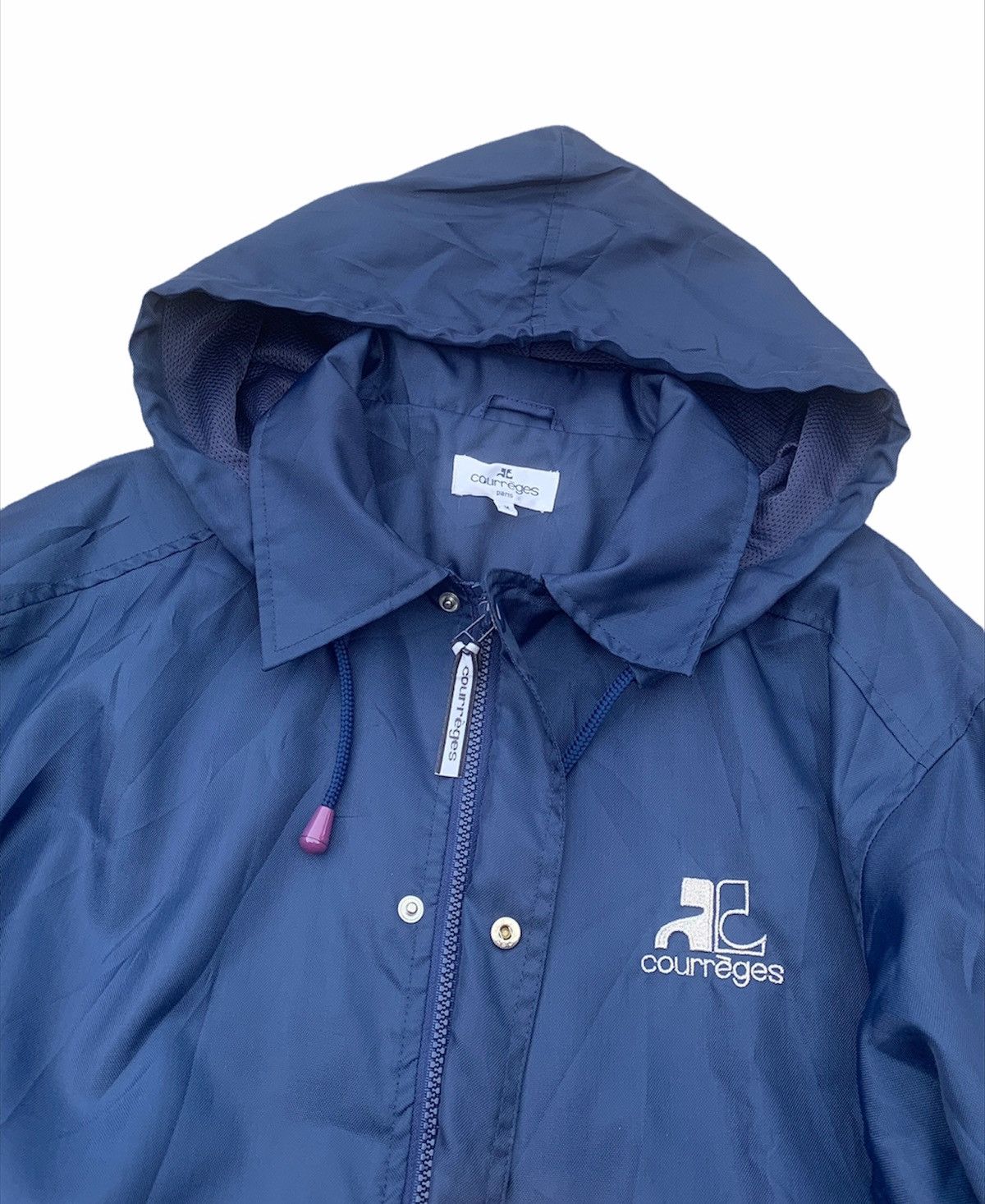 Andre Courreges COURREGES PARIS BIG EMBROIDERY LOGO NYLON JACKET Size US L / EU 52-54 / 3 - 8 Thumbnail