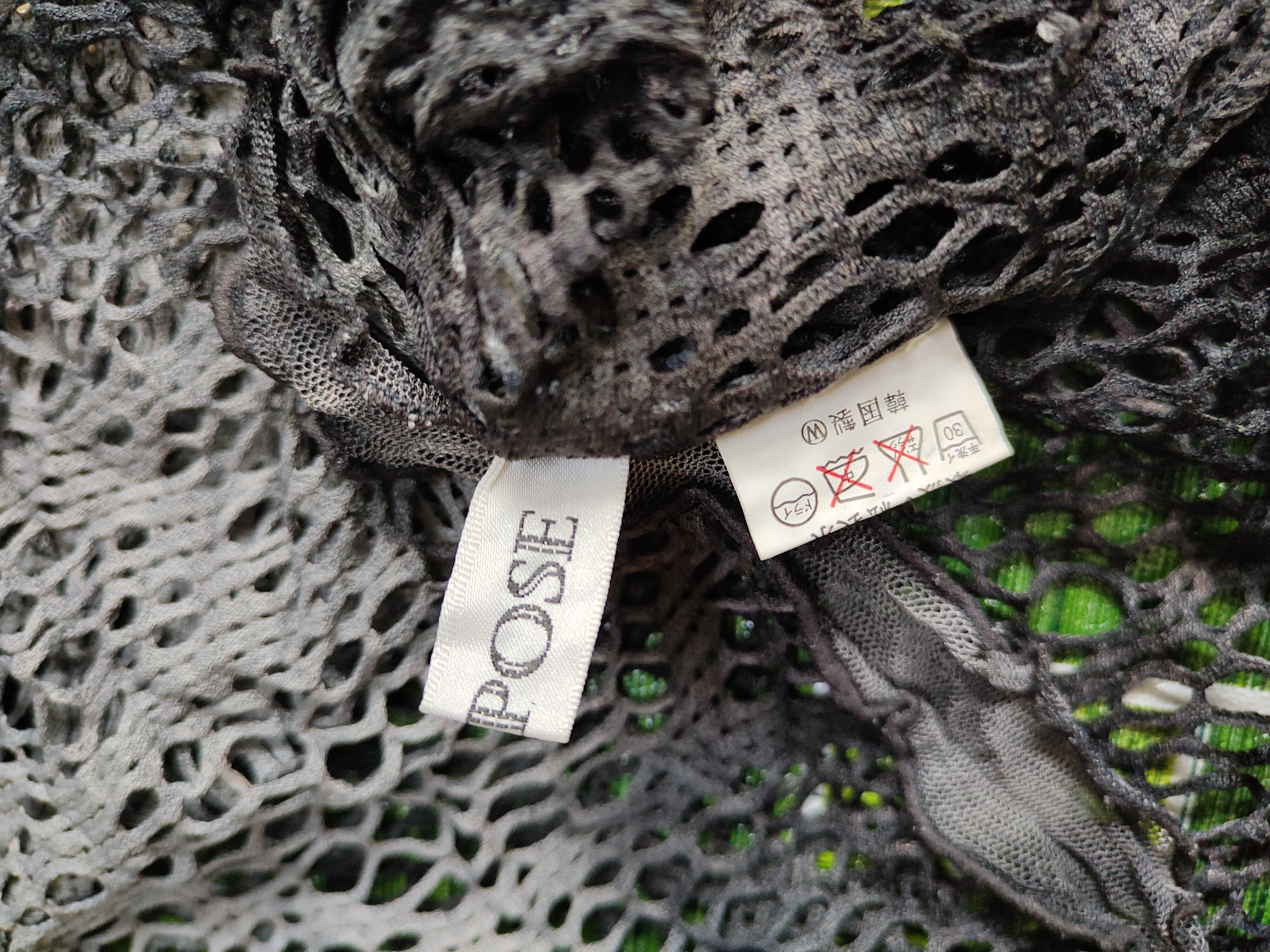 Vintage Propose Gray/Black Crochet Meshnet Knitwear #S942 Size S / US 4 / IT 40 - 11 Thumbnail