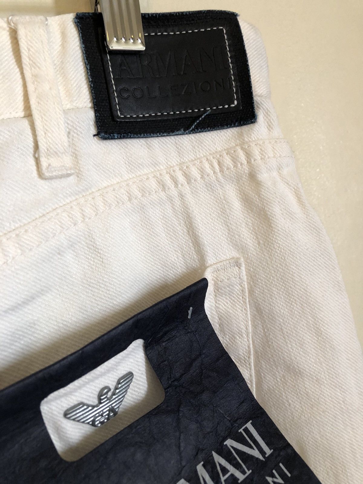 Armani Armani collezioni Eagle Logo Boot leg white denim jeans Size US 36 / EU 52 - 4 Thumbnail