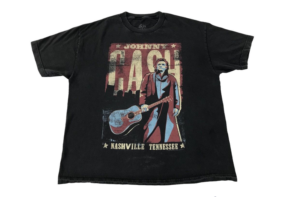 Vintage × Zion Rootswear Johny R Cash Nashville Tenneesse Tour Graphic Screen Tee Size US XL / EU 56 / 4 - 1 Thumbnail