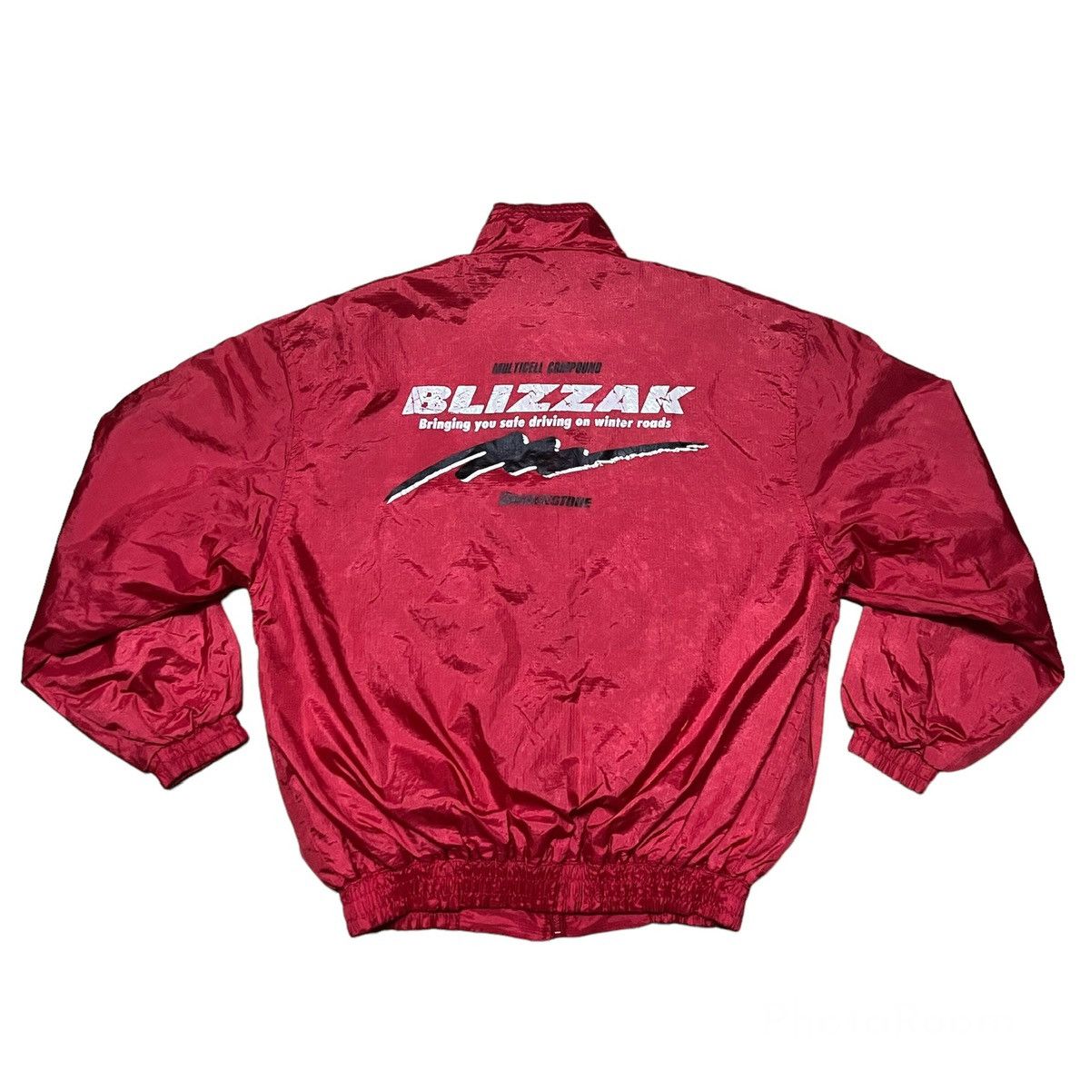 image of Racing x Vintage Blizzak Bridgestone Big Logo Light Jacket in Red, Men's (Size Medium)