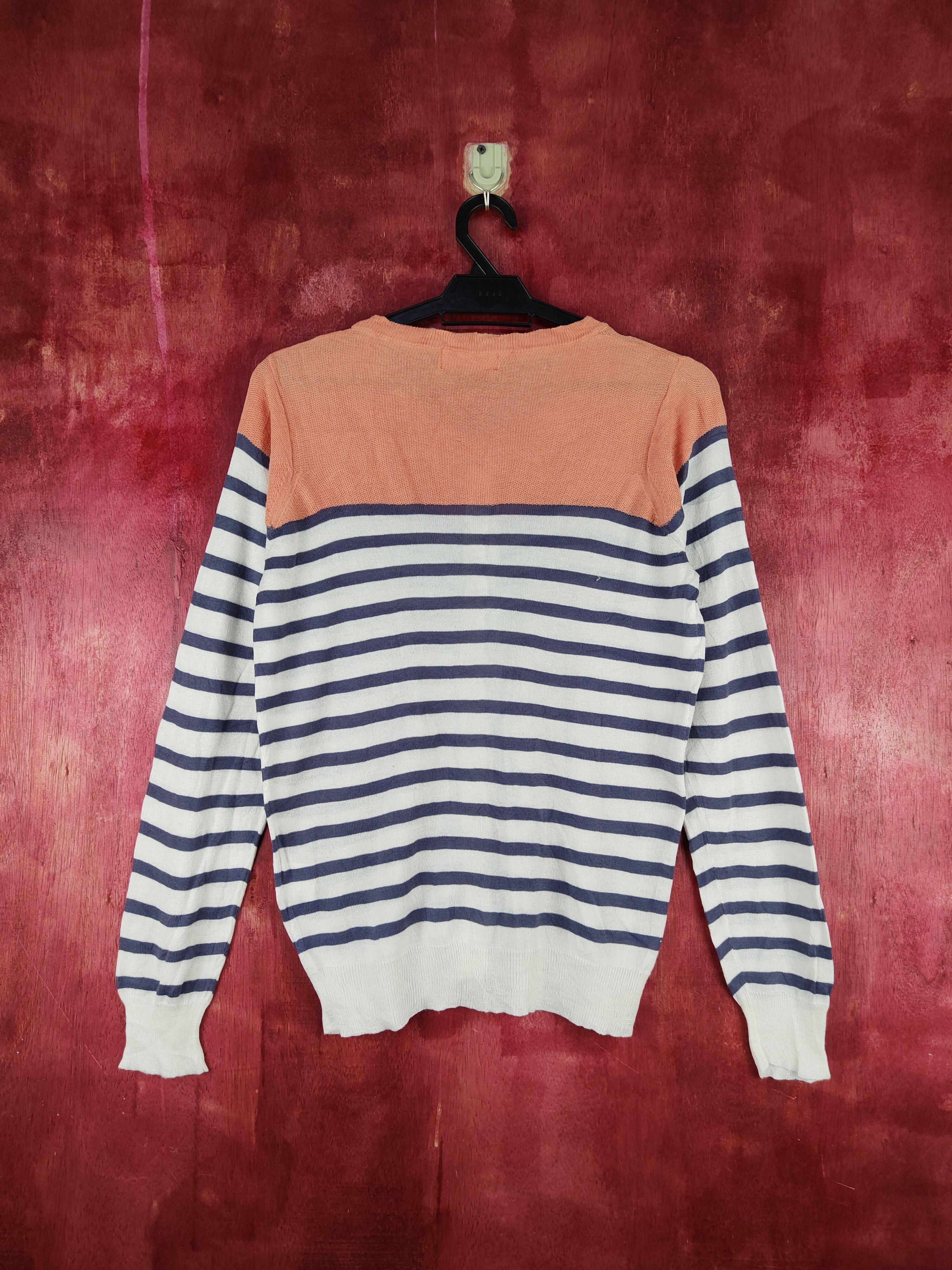 Homespun Knitwear × Japanese Brand Cepo Orange/Gray Stripe Cardigan knitwear vintage #S935 Size M / US 6-8 / IT 42-44 - 7 Thumbnail