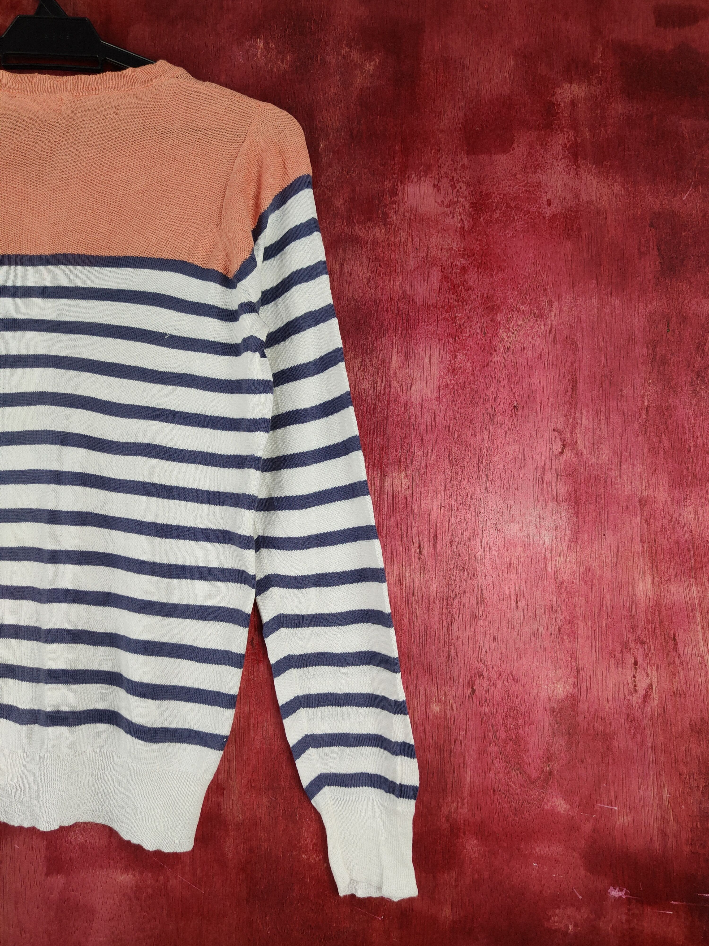 Homespun Knitwear × Japanese Brand Cepo Orange/Gray Stripe Cardigan knitwear vintage #S935 Size M / US 6-8 / IT 42-44 - 9 Thumbnail