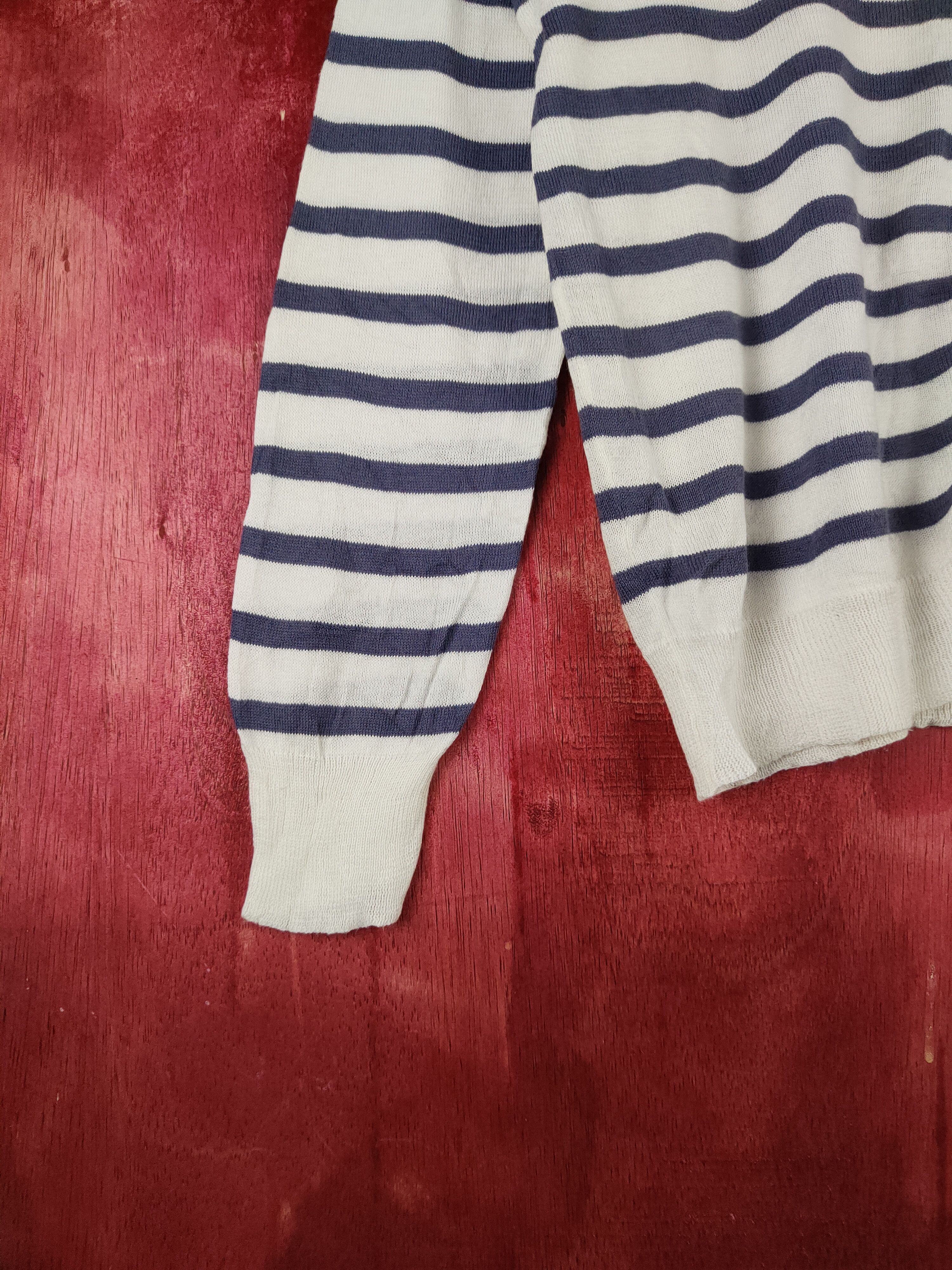 Homespun Knitwear × Japanese Brand Cepo Orange/Gray Stripe Cardigan knitwear vintage #S935 Size M / US 6-8 / IT 42-44 - 4 Thumbnail