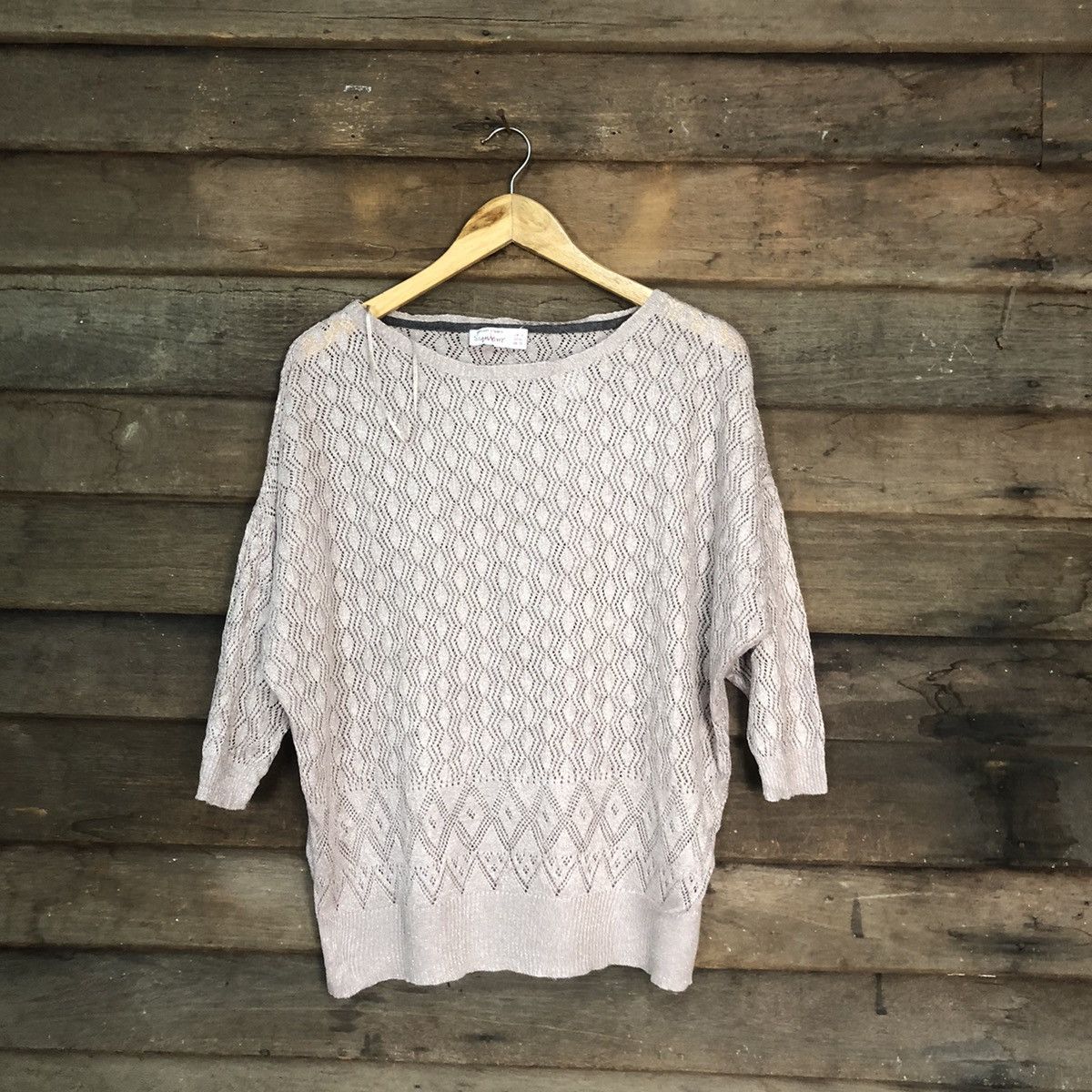 Dunnes Dunnes Store Mesh Net Crochet Purple Knitwear #7188 Size L / US 10 / IT 46 - 1 Thumbnail