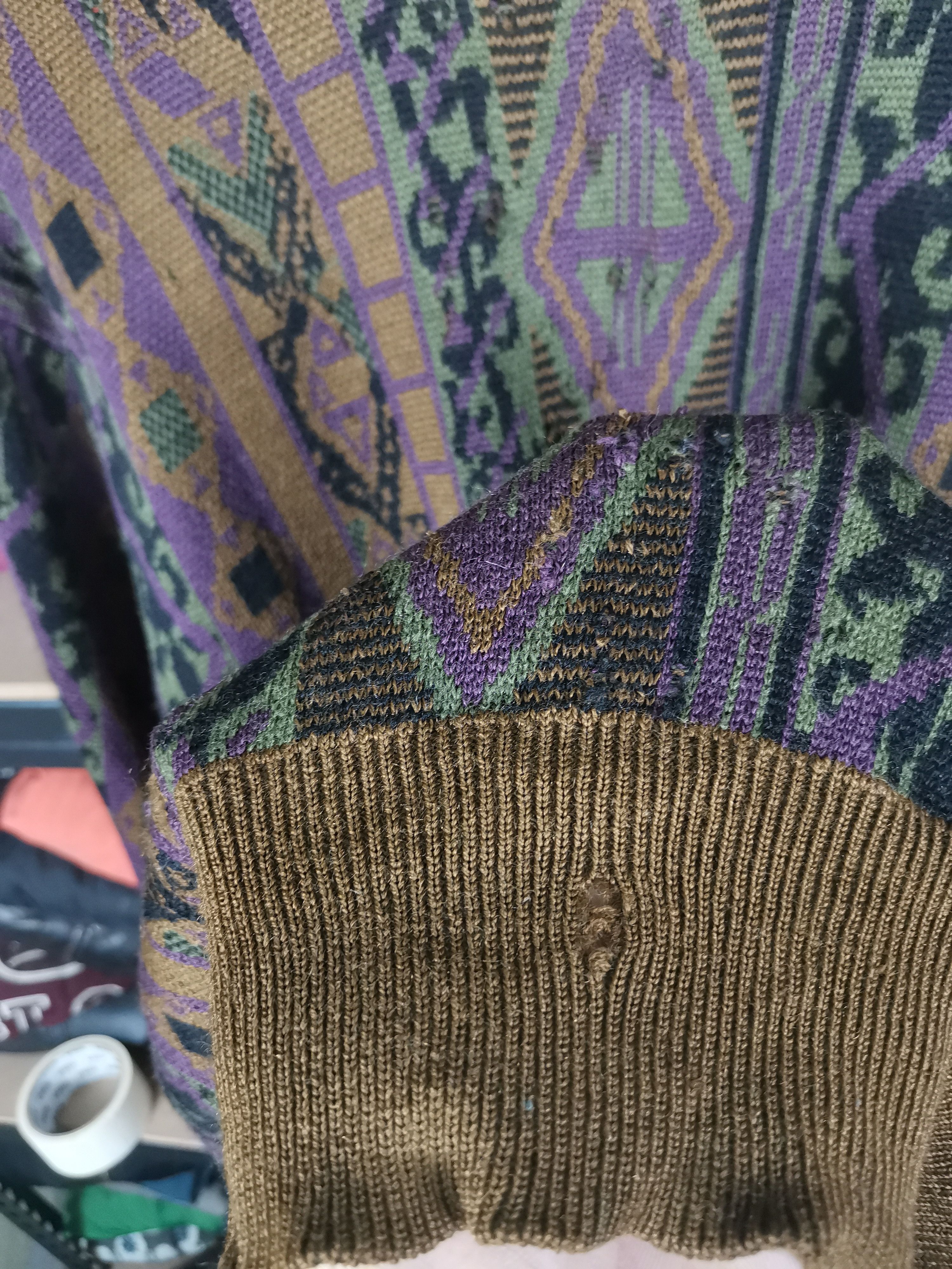 Japanese Brand Trashed Vintage Wool Knit Coogi Style Knitwear By Lordy Size US L / EU 52-54 / 3 - 6 Thumbnail