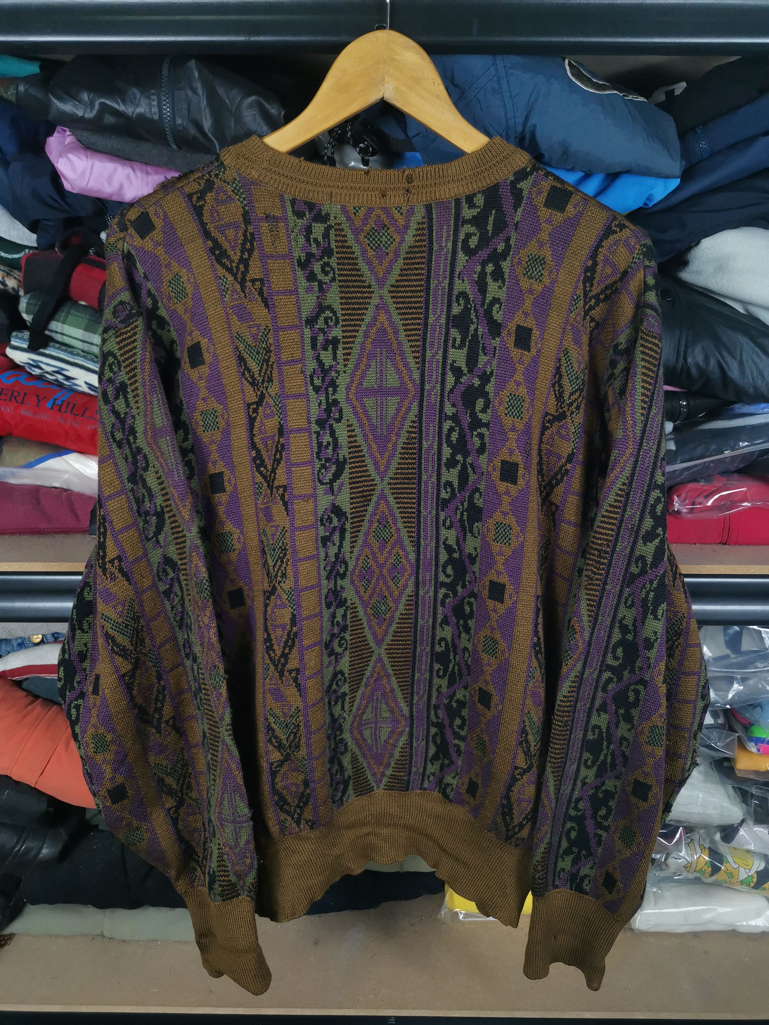 Japanese Brand Trashed Vintage Wool Knit Coogi Style Knitwear By Lordy Size US L / EU 52-54 / 3 - 8 Thumbnail
