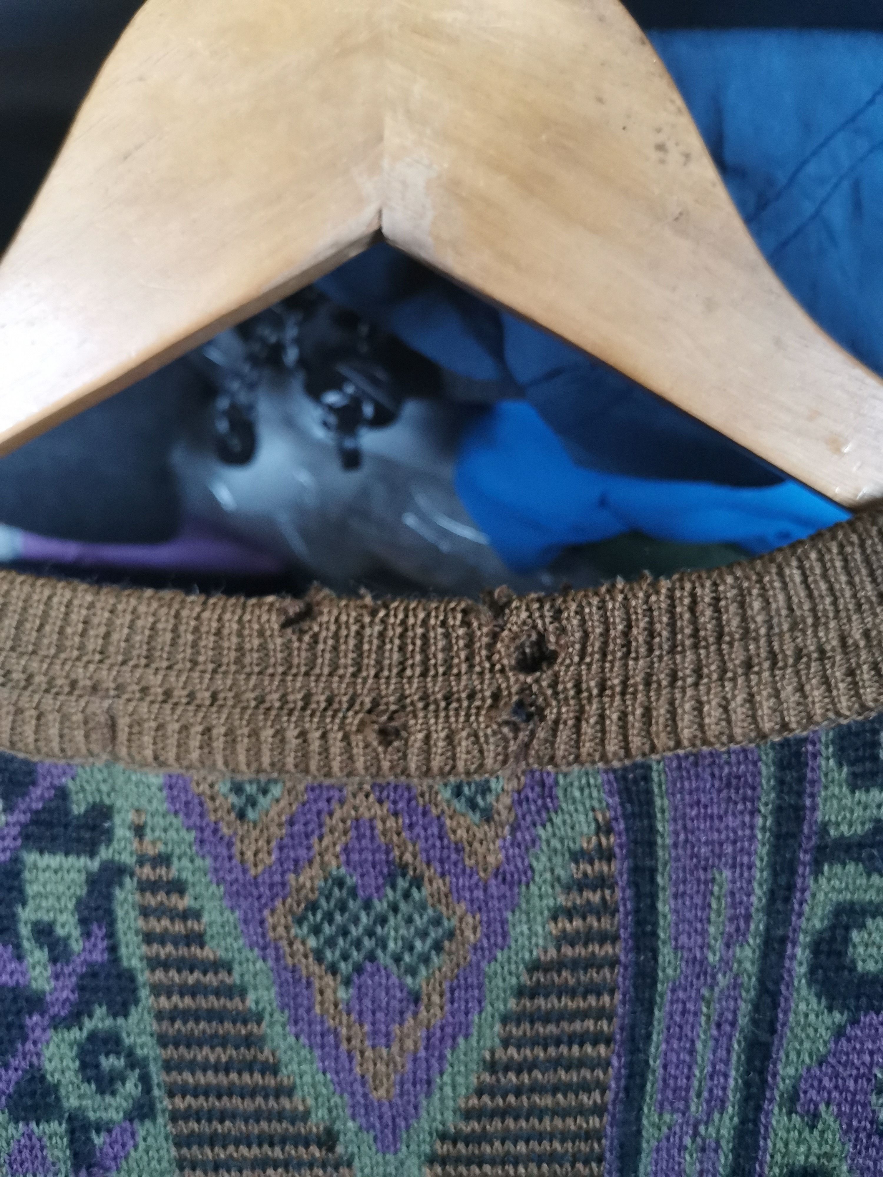 Japanese Brand Trashed Vintage Wool Knit Coogi Style Knitwear By Lordy Size US L / EU 52-54 / 3 - 7 Thumbnail