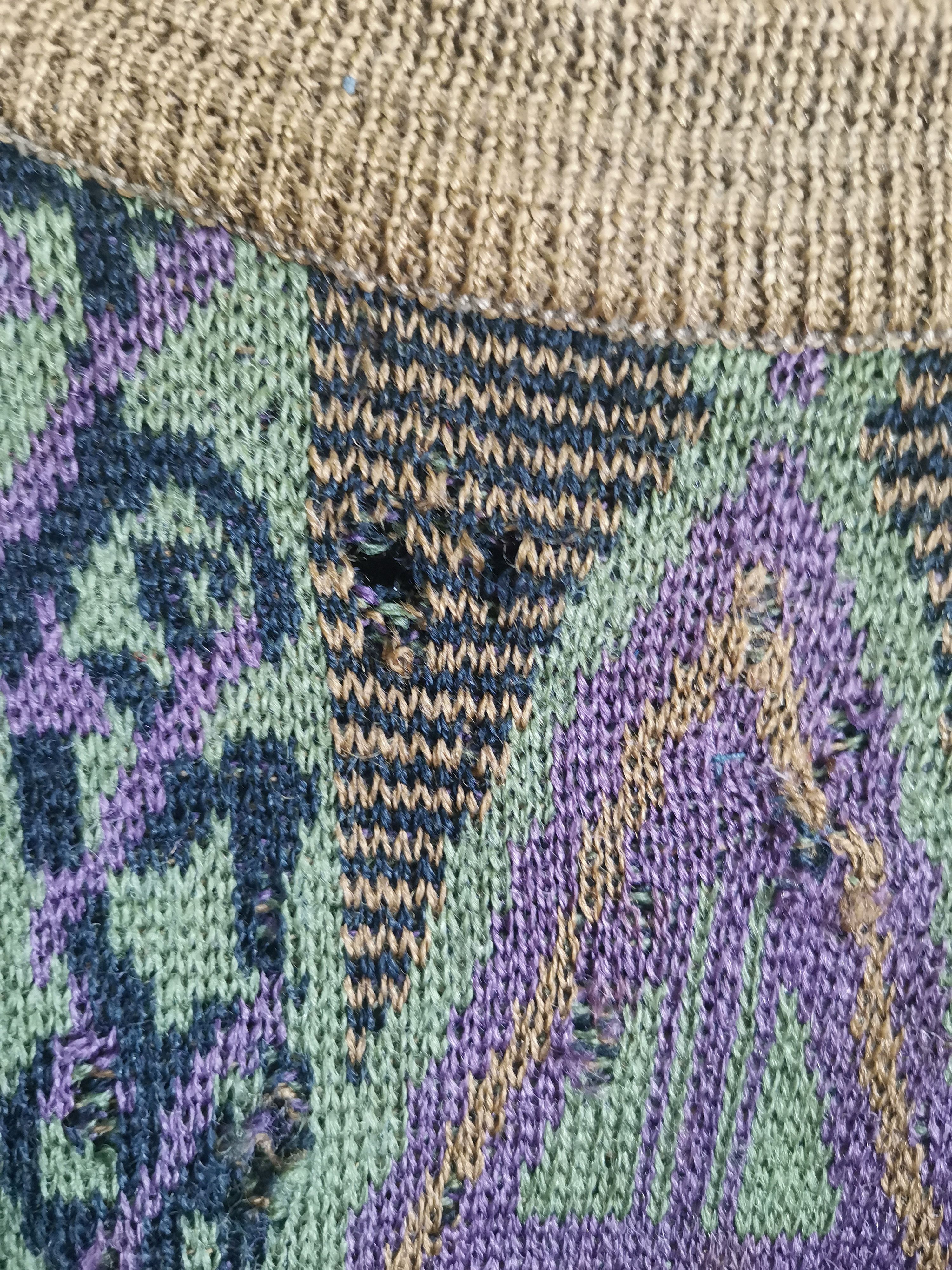 Japanese Brand Trashed Vintage Wool Knit Coogi Style Knitwear By Lordy Size US L / EU 52-54 / 3 - 4 Thumbnail