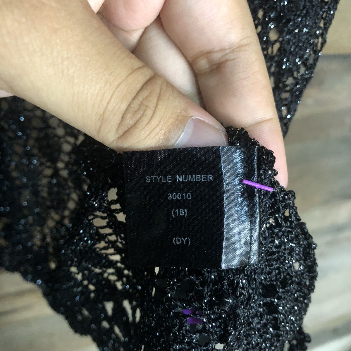 Vintage Roman Mesh Net Crochet Black Cardigan Knitwear #7176 Size S / US 4 / IT 40 - 9 Thumbnail