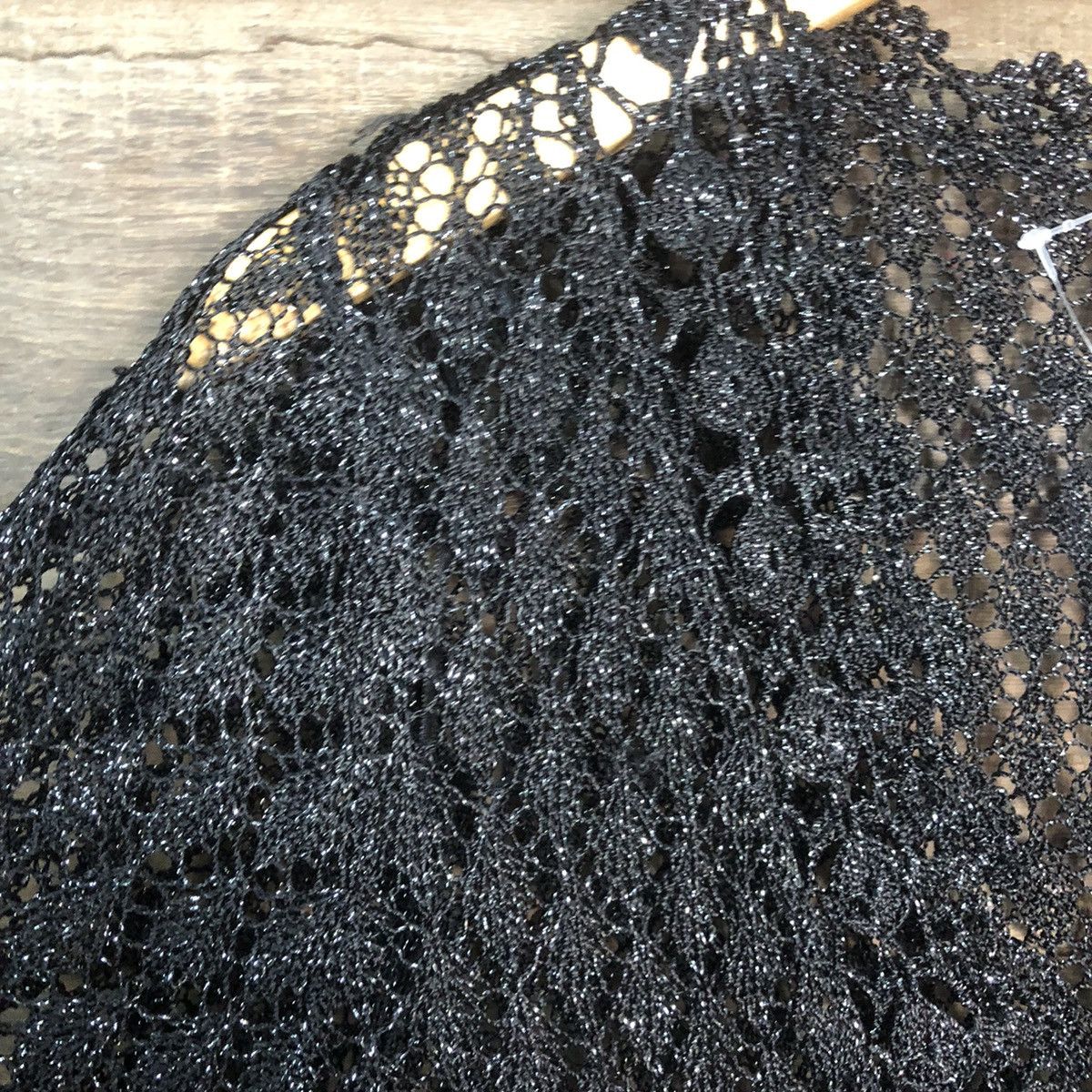 Vintage Roman Mesh Net Crochet Black Cardigan Knitwear #7176 Size S / US 4 / IT 40 - 5 Thumbnail