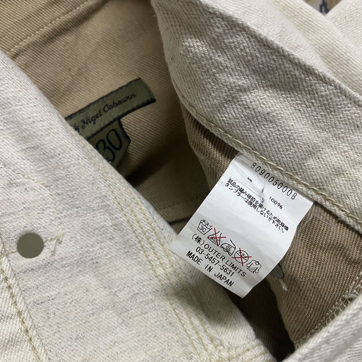 Nigel Cabourn Nigel Cabourn Buckle Back Cream Denim Selvedge Jeans Size US 30 / EU 46 - 19 Thumbnail