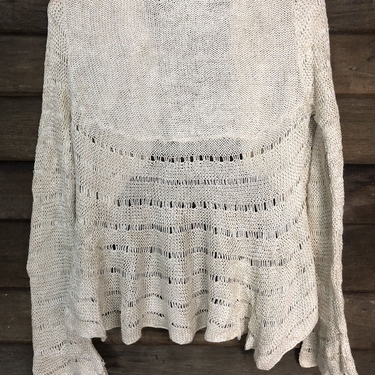 Vintage Japan Mesh Net Crochet White Cardigan Knitwear #7174 Size M / US 6-8 / IT 42-44 - 9 Thumbnail