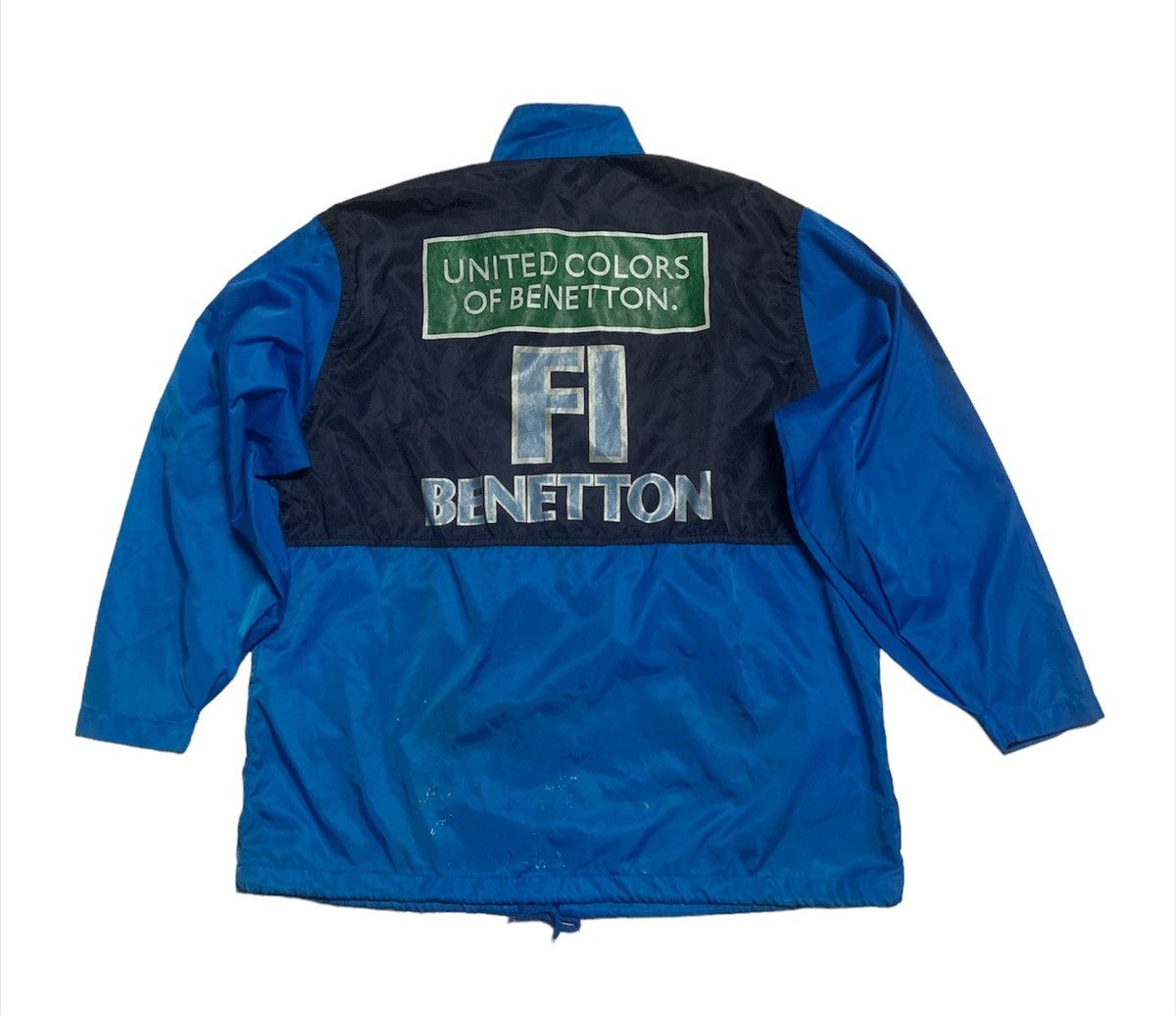 Benetton × Vintage Vintage Benetton Formula 1 racing UCOB big logo nylon jacket Size US XL / EU 56 / 4 - 1 Thumbnail