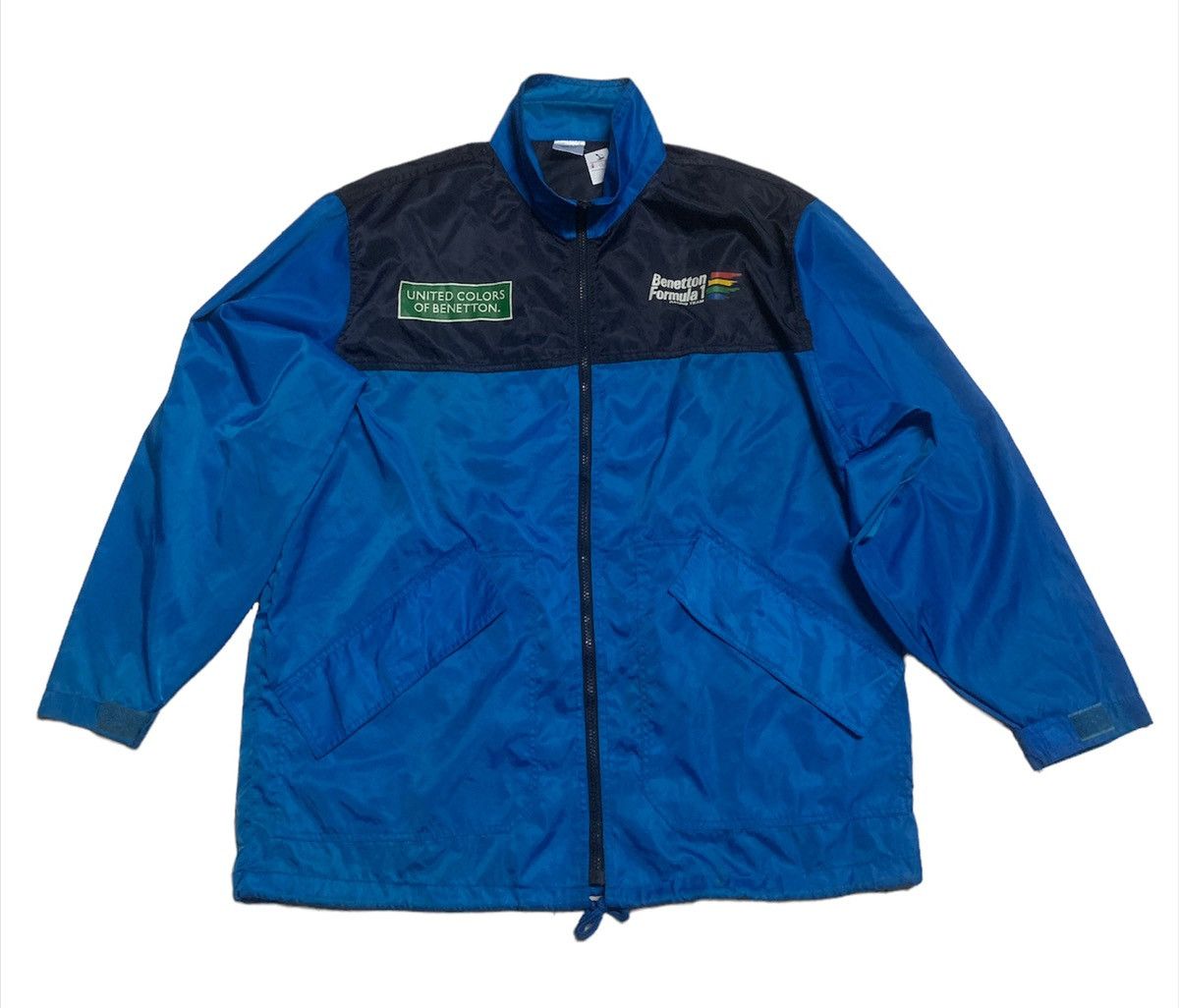 Benetton × Vintage Vintage Benetton Formula 1 racing UCOB big logo nylon jacket Size US XL / EU 56 / 4 - 2 Thumbnail