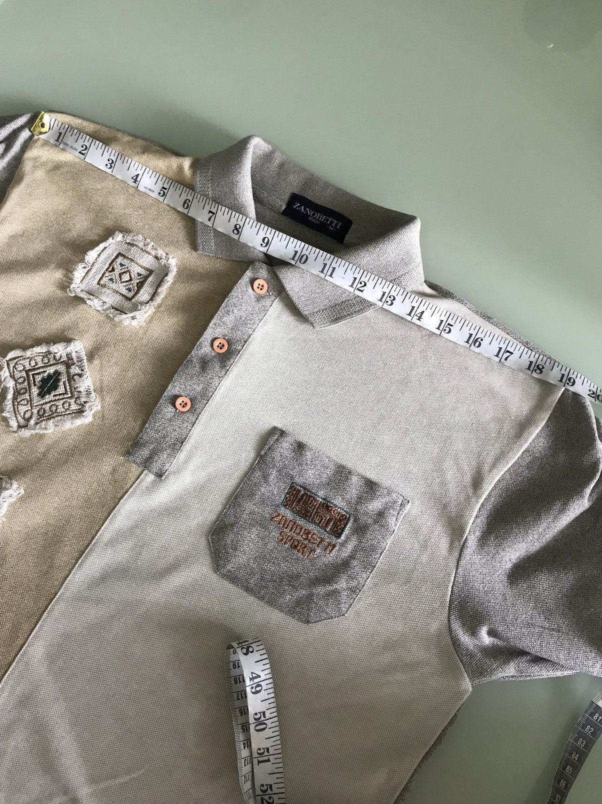 Japanese Brand Nice Zanobetti Italy Patchwork Navajo Long Sleeve Polo Shirt Size US M / EU 48-50 / 2 - 16 Thumbnail