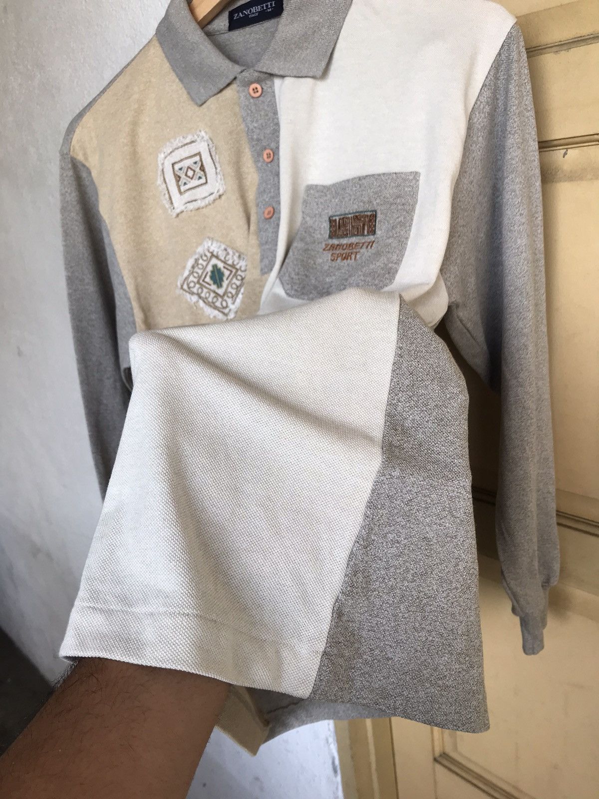 Japanese Brand Nice Zanobetti Italy Patchwork Navajo Long Sleeve Polo Shirt Size US M / EU 48-50 / 2 - 10 Thumbnail