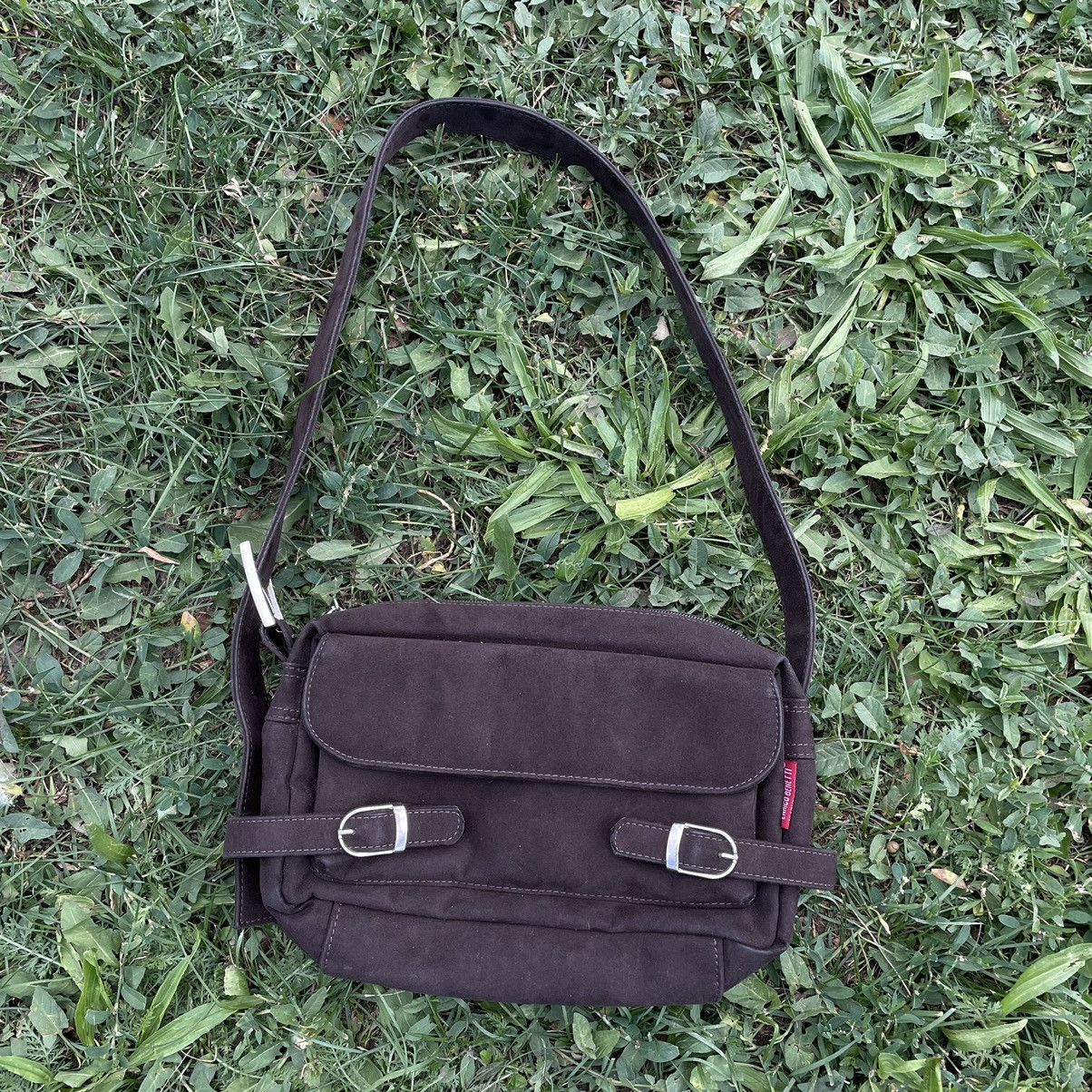 Vintage Vintage Y2K Black Canvas Crossbody Messenger Bag Wide Leg OS Size ONE SIZE - 2 Thumbnail