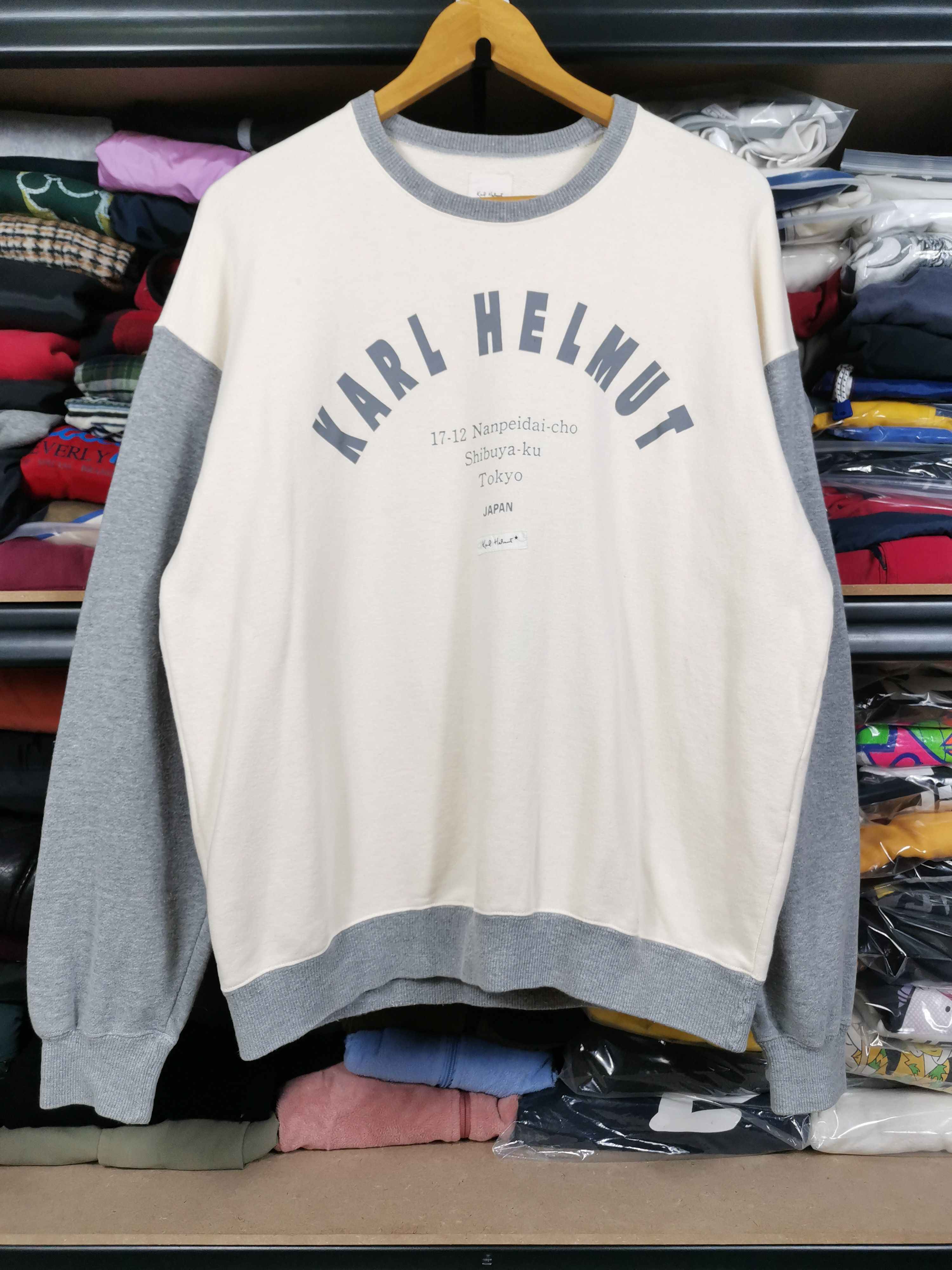 Image of Archival Clothing x Karl Helmut Vintage Karl Helmut Sweatshirt in Cream/Grey (Size XL)