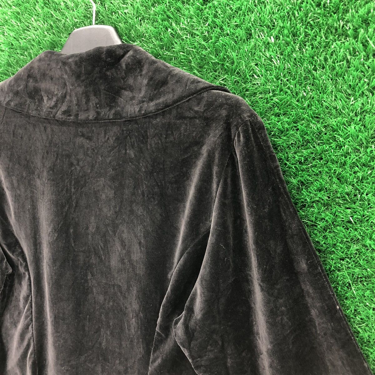 Japanese Brand Vintage 80's Coat Jacket Velvet Double Breasted by Garaus Size XS / US 0-2 / IT 36-38 - 5 Thumbnail