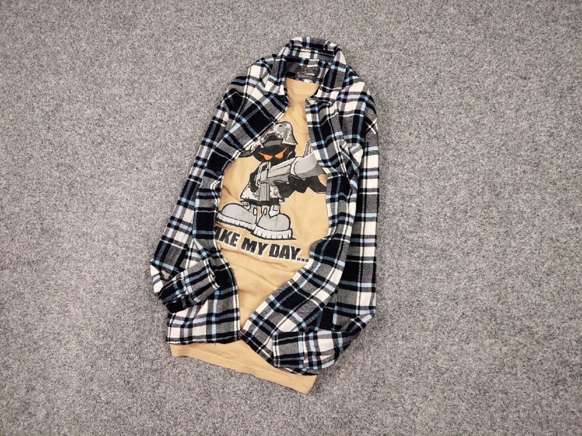 Flannel Vintage Flannel Shirt Checkered Travis Scott Style Size US XL / EU 56 / 4 - 9 Thumbnail