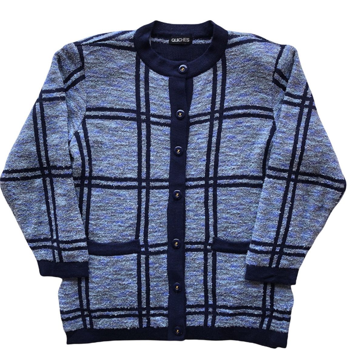 Japanese Brand Vintage 80's Knit Cardigan Women Jacket by Quiches Size M / US 6-8 / IT 42-44 - 1 Thumbnail