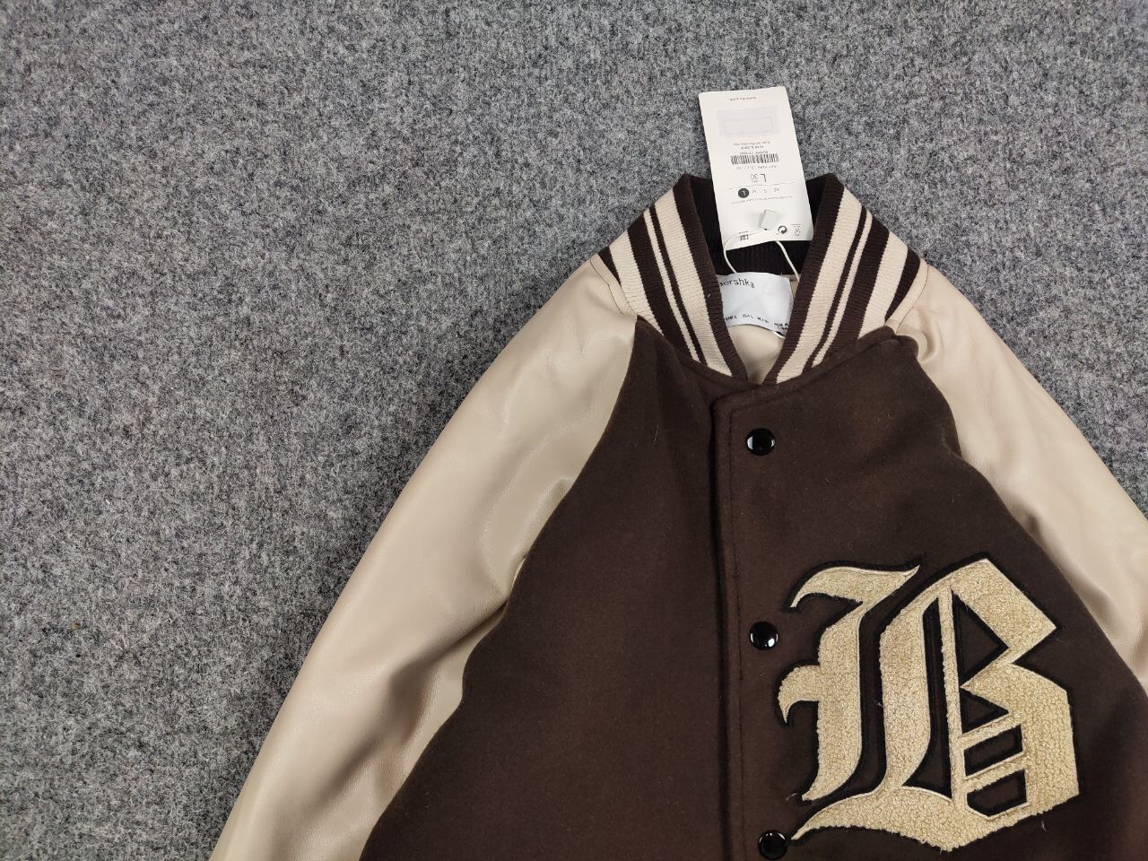 Japanese Brand Vintage 90's Japan Varsity Bomber Jacket Brown Letterman Size US L / EU 52-54 / 3 - 11 Thumbnail