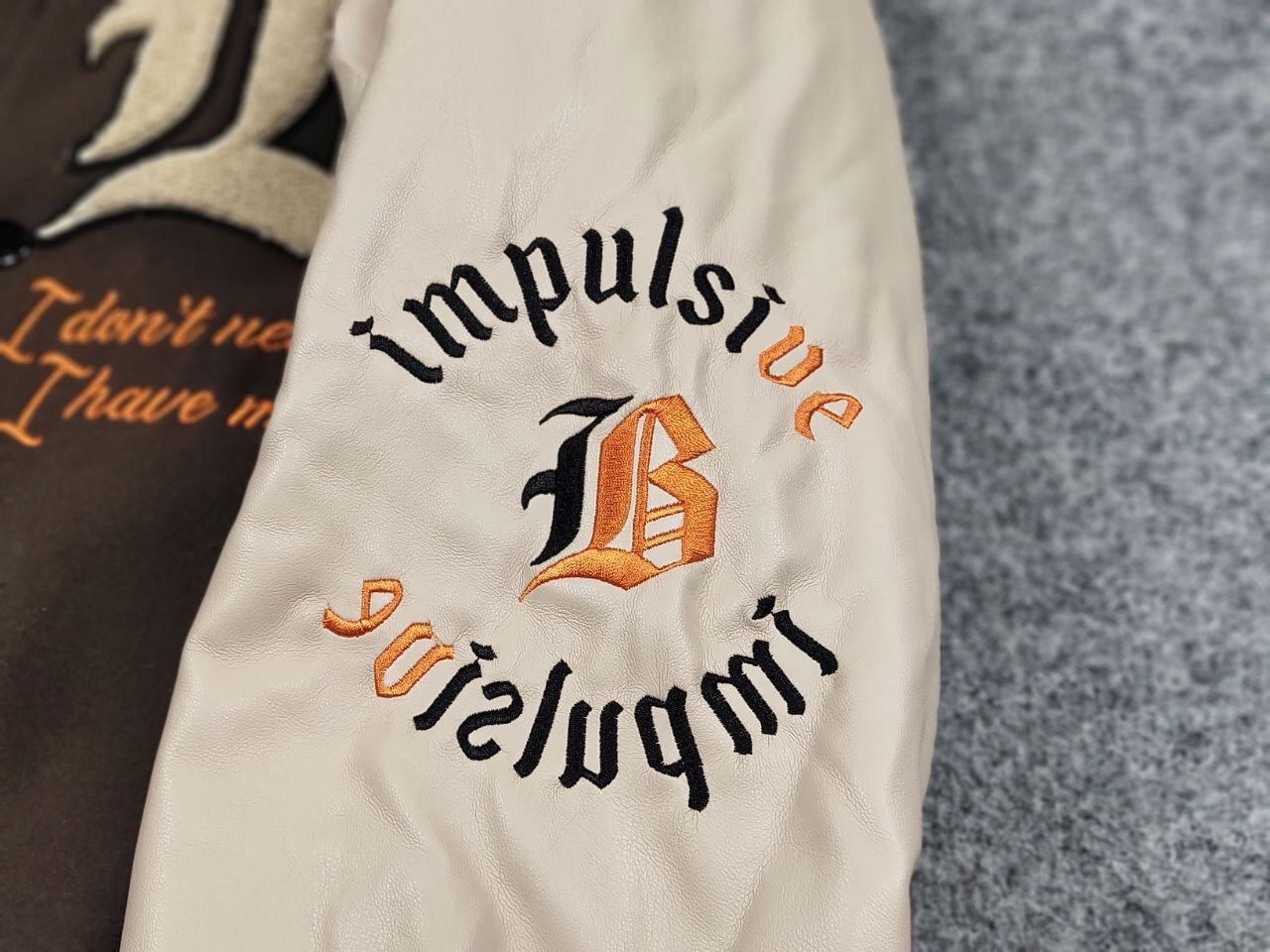 Japanese Brand Vintage 90's Japan Varsity Bomber Jacket Brown Letterman Size US L / EU 52-54 / 3 - 17 Thumbnail
