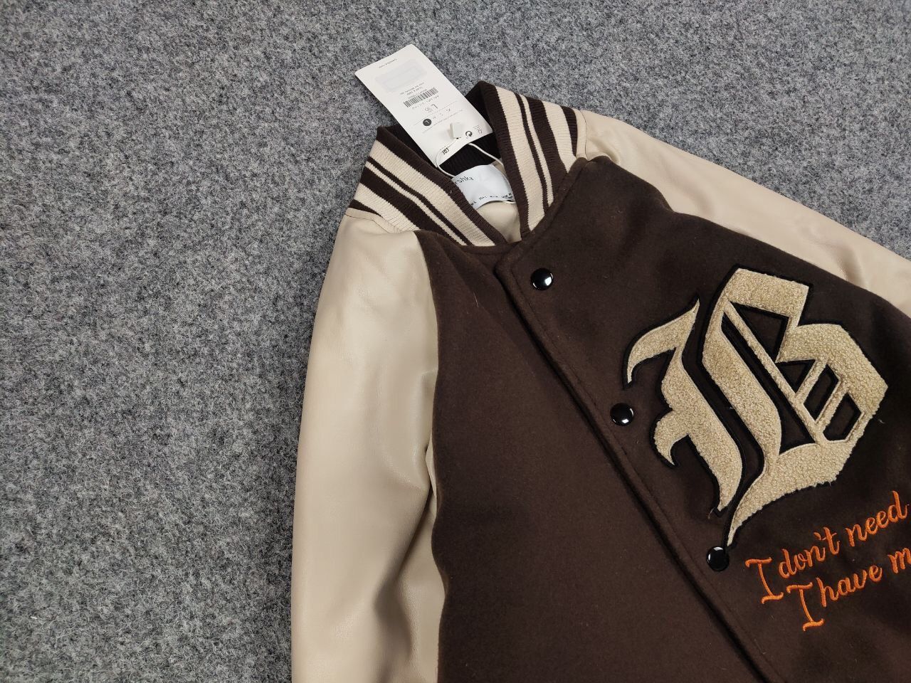 Japanese Brand Vintage 90's Japan Varsity Bomber Jacket Brown Letterman Size US L / EU 52-54 / 3 - 7 Thumbnail