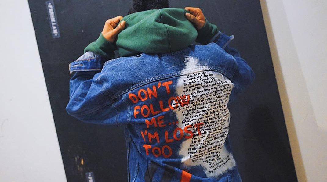 Handmade Custom hand-painted jacket "Don't follow me I'm lost too" Size US S / EU 44-46 / 1 - 1 Thumbnail