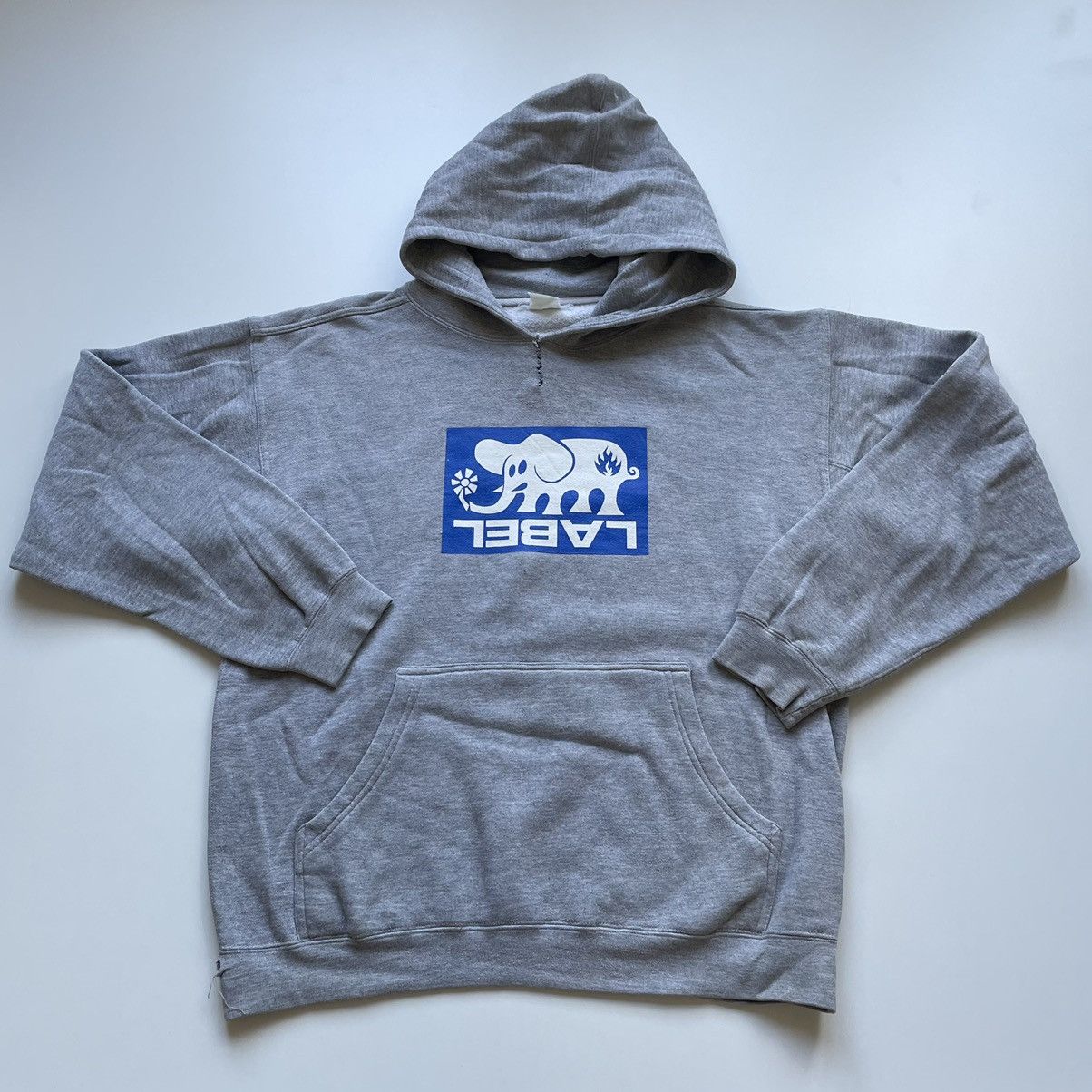 image of Black Label x Vintage Y2K Blacklabel Skateboards Hoodie Made In Usa Grey, Men's (Size Large)