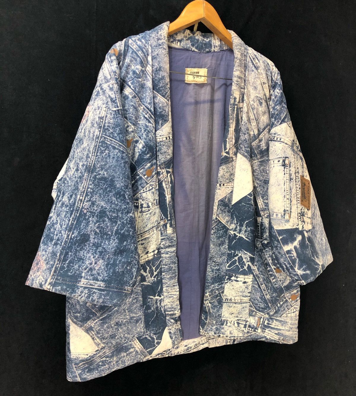 Indigo × Japanese Brand Vintage Full Print Spirit Full Print Thick Kimono Size US L / EU 52-54 / 3 - 4 Thumbnail