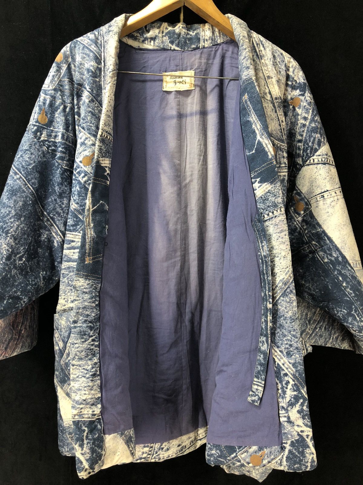 Indigo × Japanese Brand Vintage Full Print Spirit Full Print Thick Kimono Size US L / EU 52-54 / 3 - 8 Thumbnail
