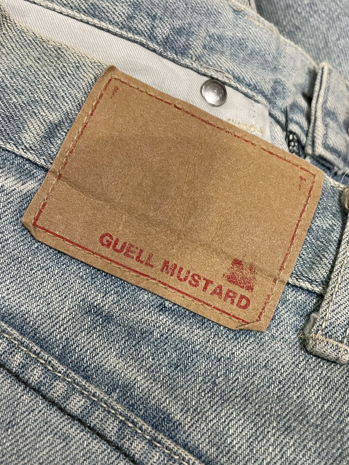 Japanese Brand Guell Mustard Distresed Denim Size US 33 - 16 Thumbnail