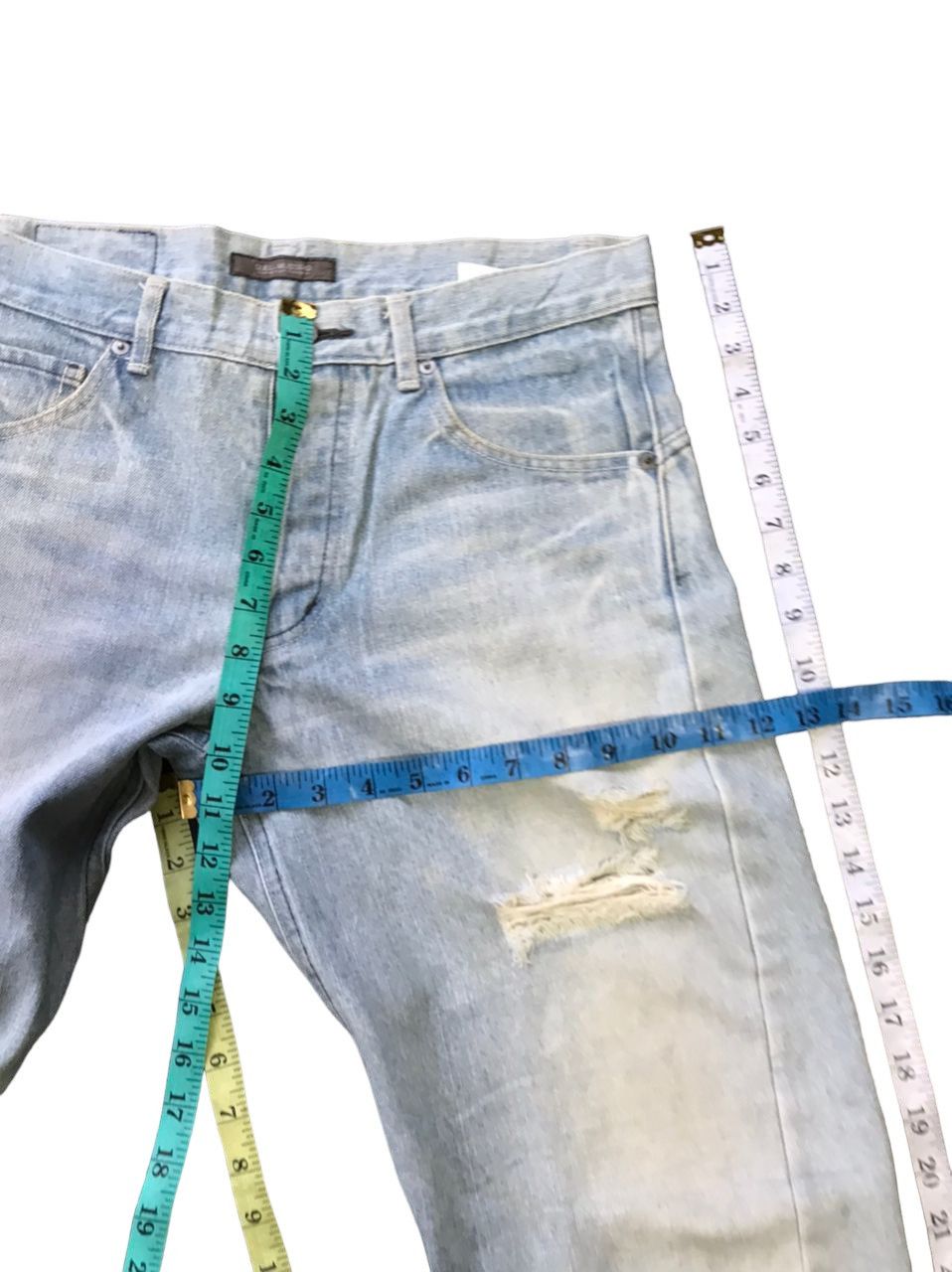 Japanese Brand Guell Mustard Distresed Denim Size US 33 - 11 Thumbnail