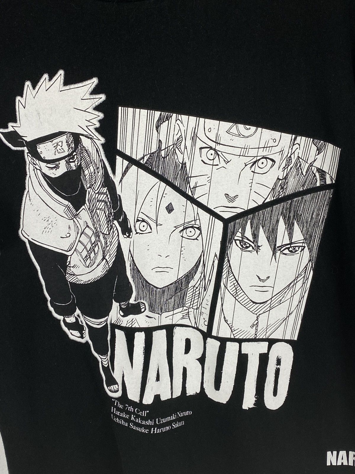 Anime Vintage Naruto Anime The 7th Cell T-Shirt In Black Size US M / EU 48-50 / 2 - 2 Thumbnail